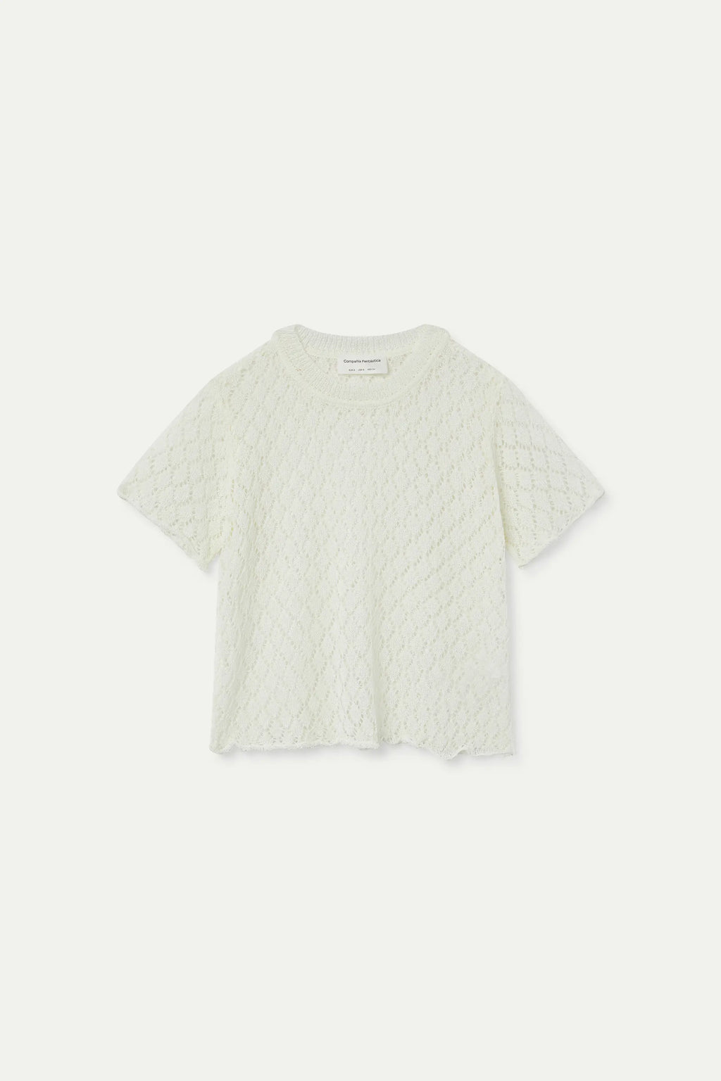 Top punto calado blanco con rombos