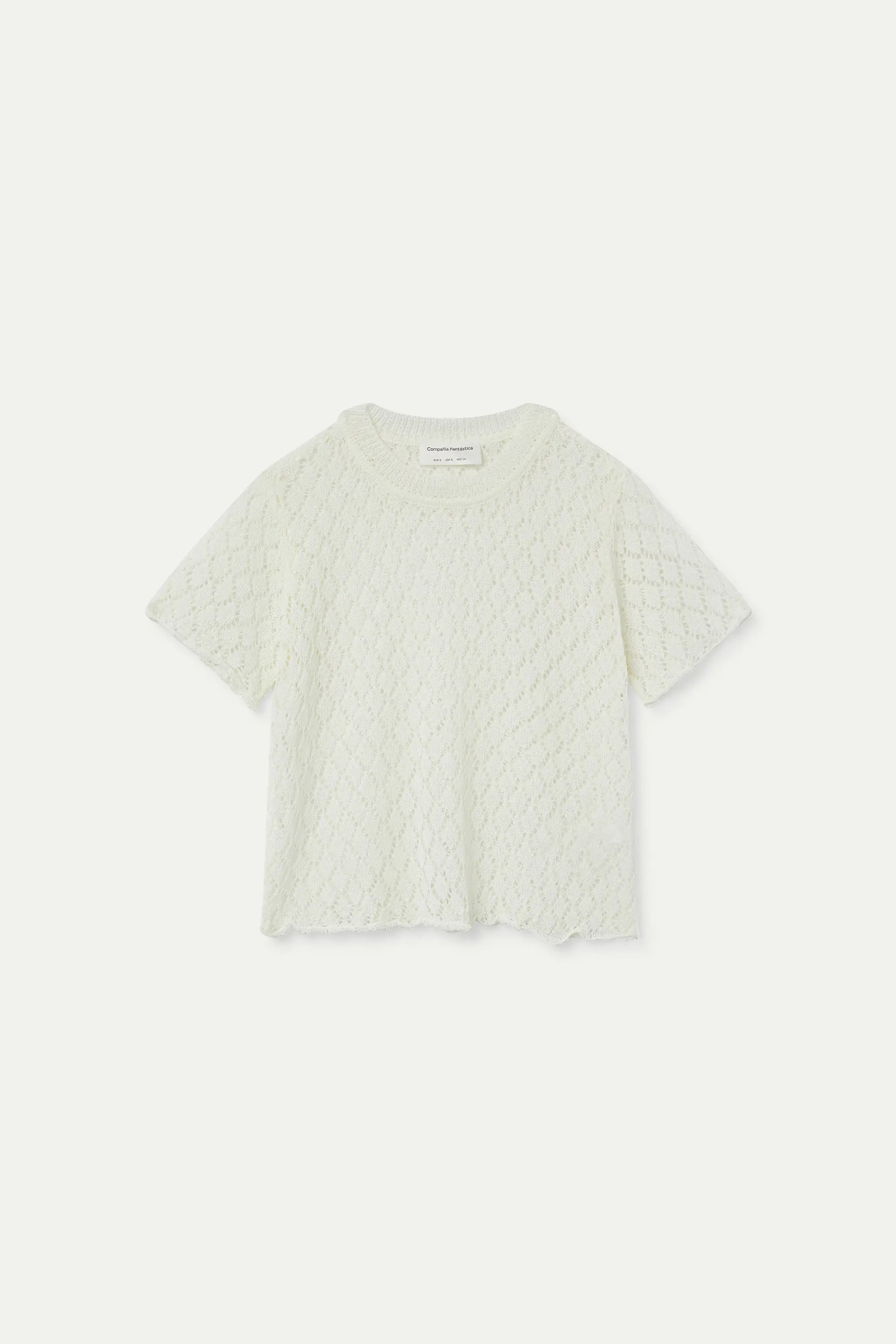 Top punto calado blanco con rombos