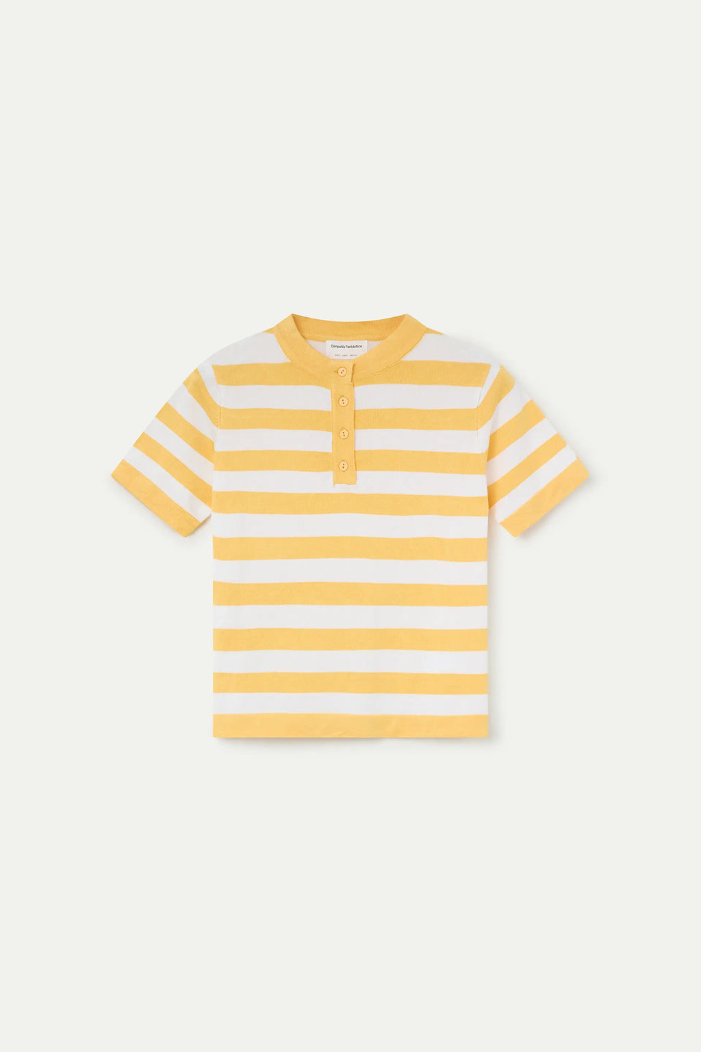 Top con estampado de rayas blanco y amarillo