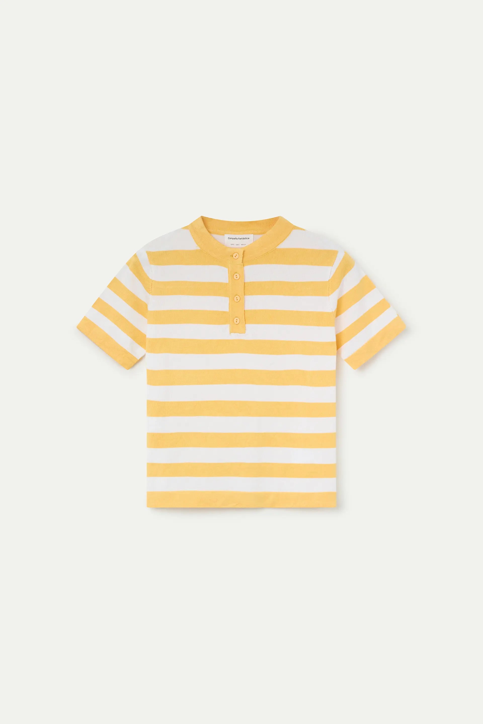 Top con estampado de rayas blanco y amarillo