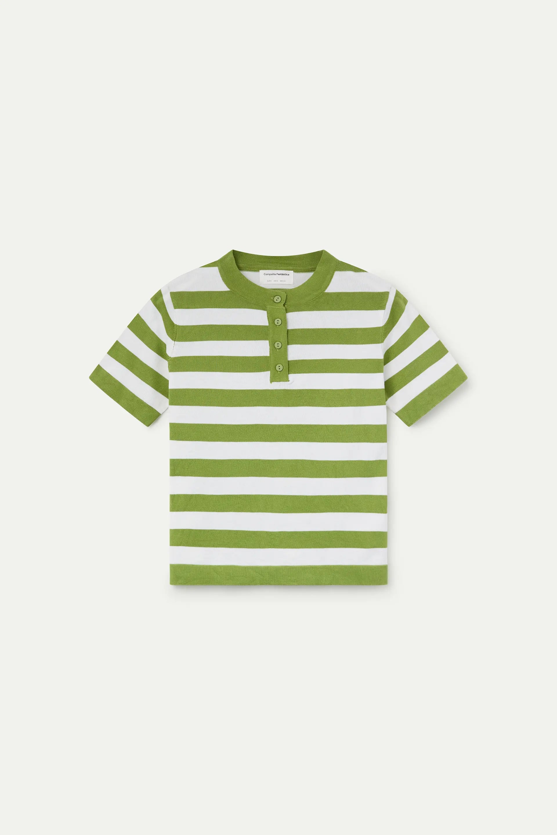 Top con estampado de rayas blanco y verde
