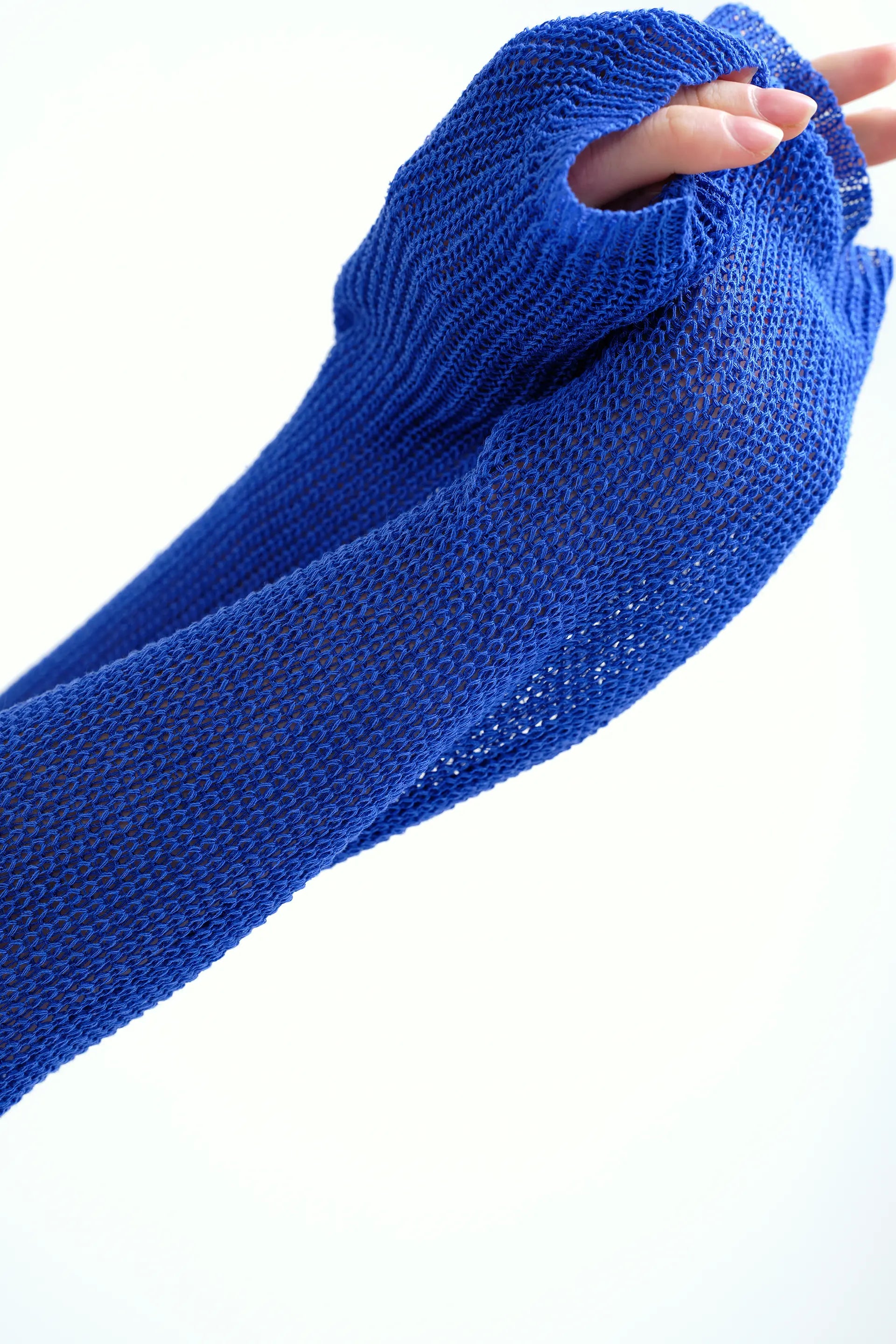 Jersey punto calado azul