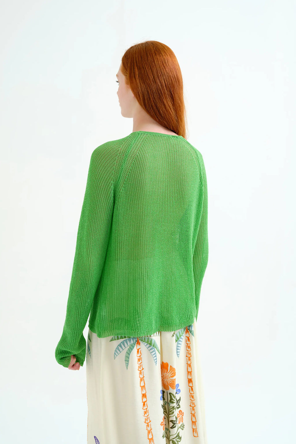Jersey punto calado verde