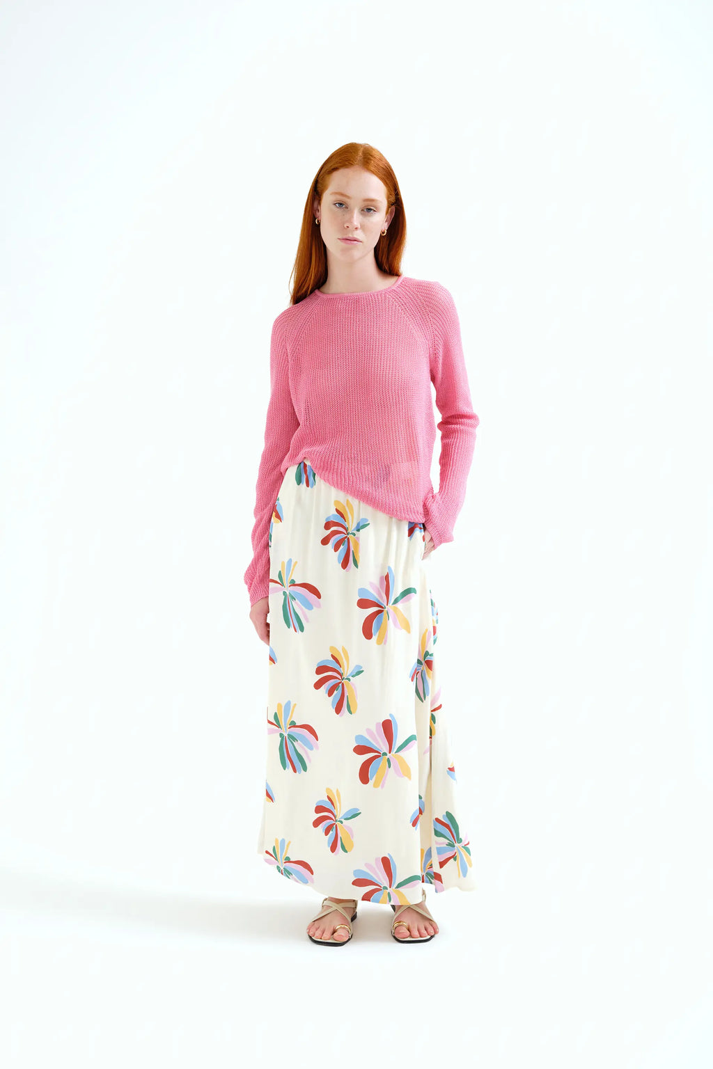 Jersey punto calado rosa