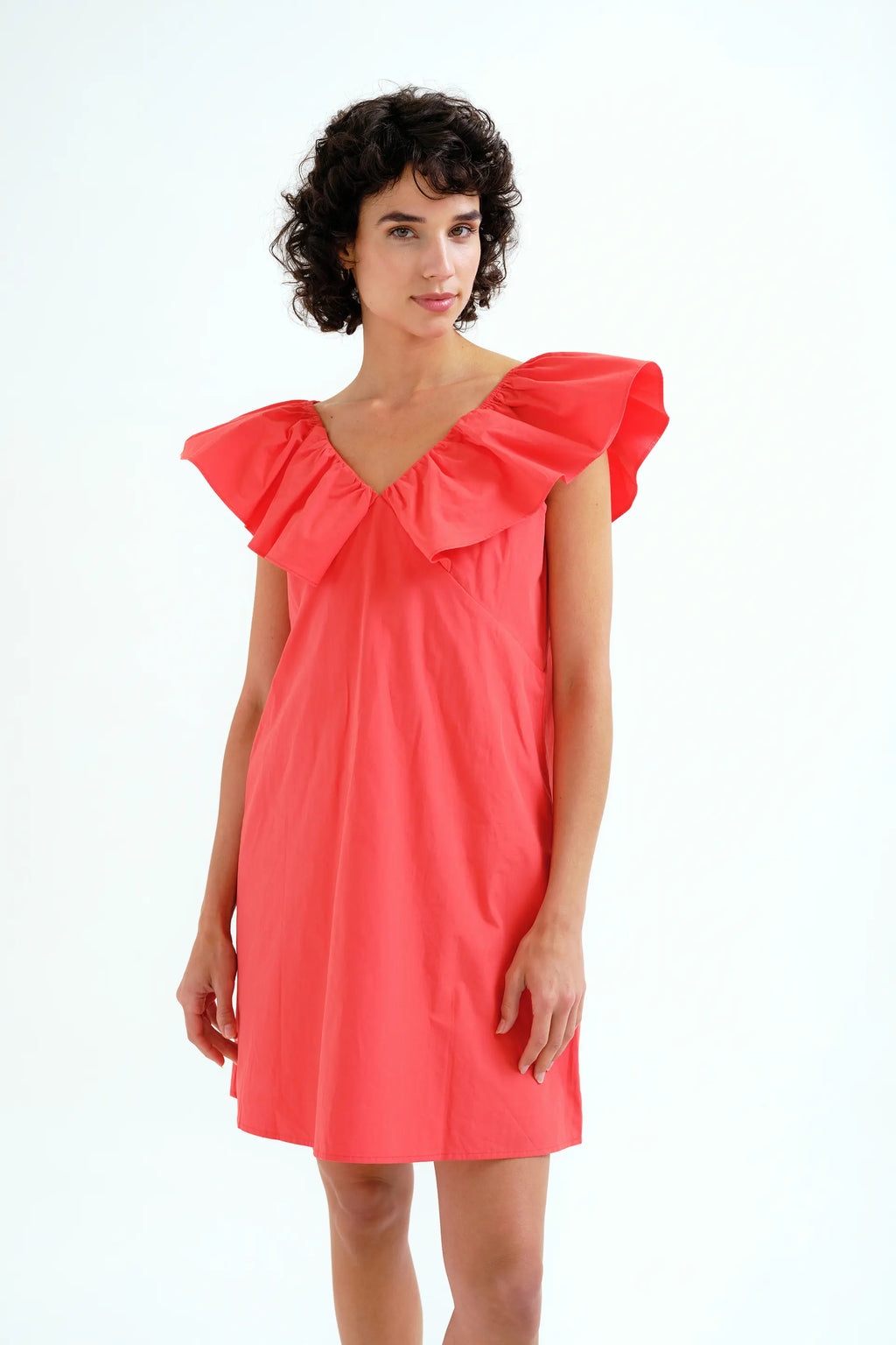 Vestido corto rojo 100% algod¨®n