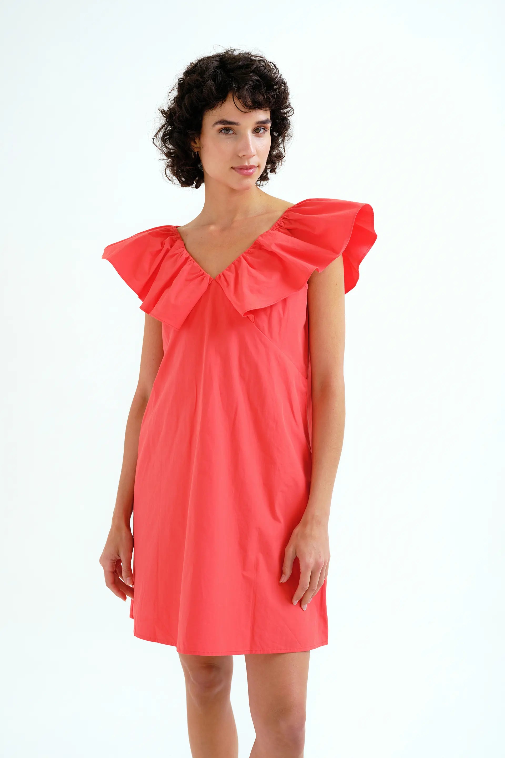 Vestido corto rojo 100% algod¨®n