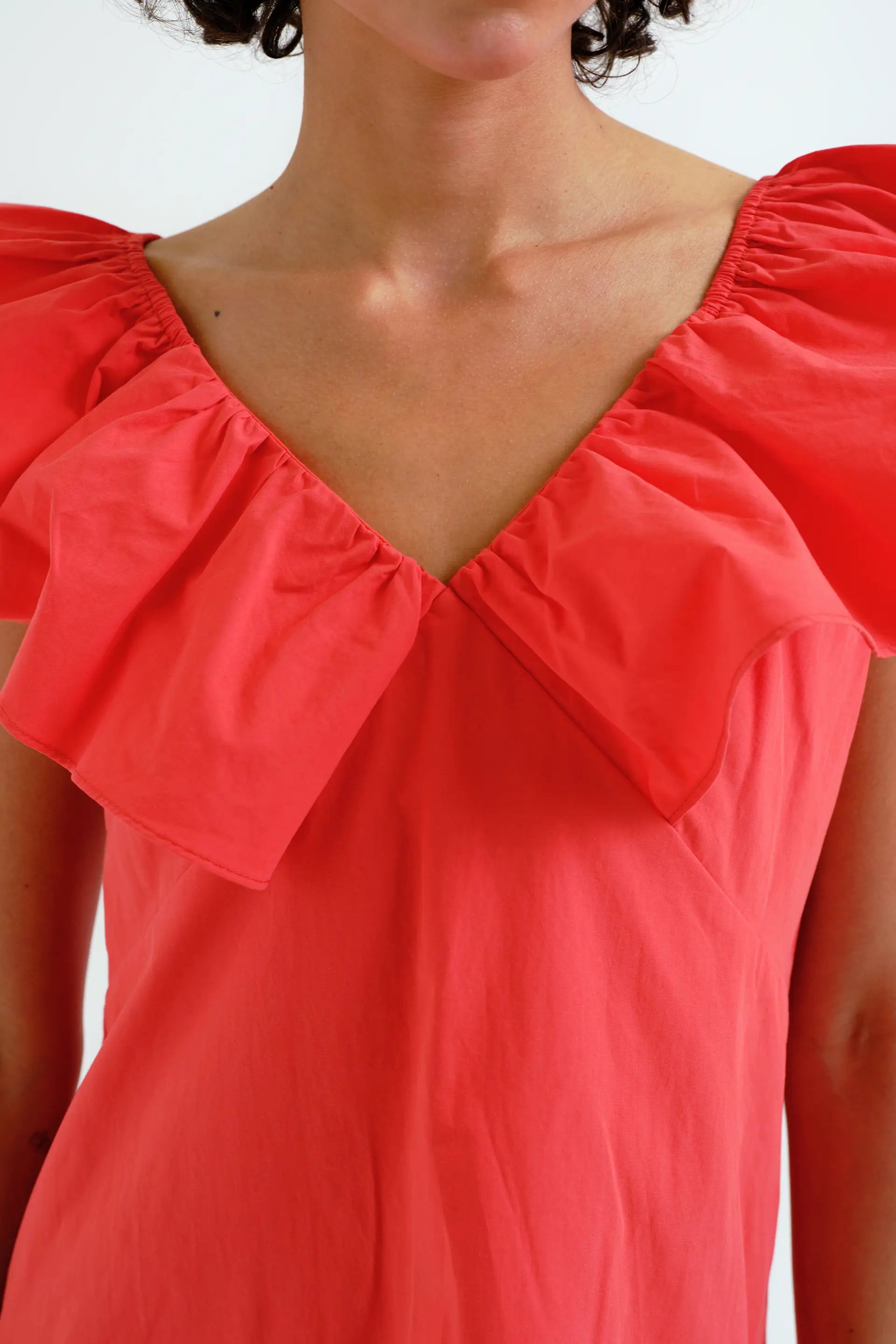Vestido corto rojo 100% algod¨®n