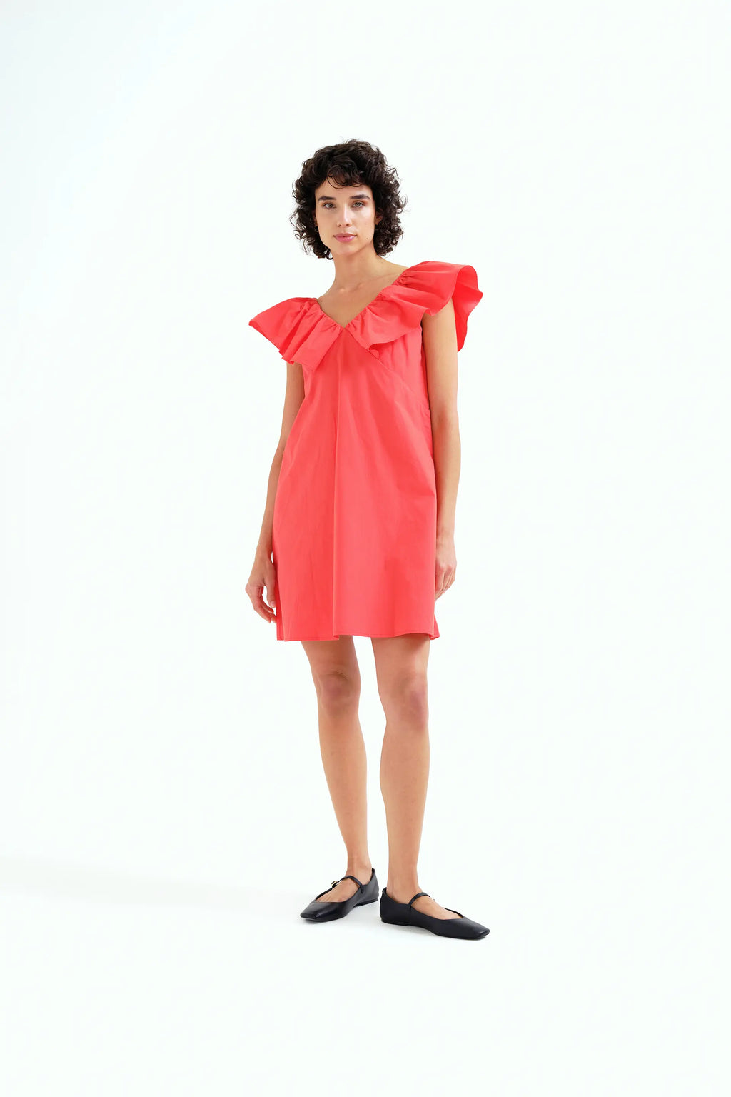 Vestido corto rojo 100% algod¨®n