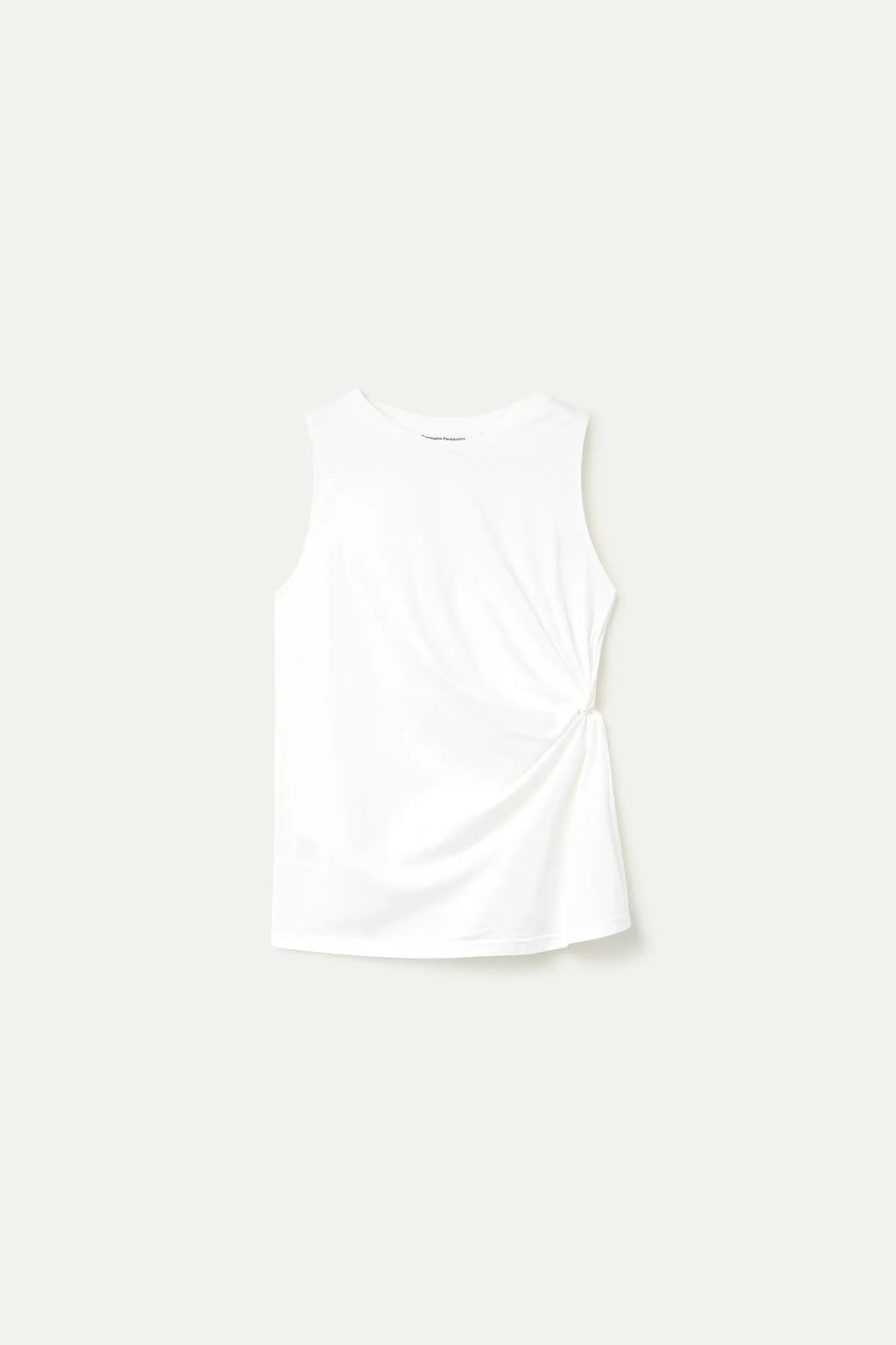 Camisa blanca 100% algod¨®n con detalle drapeado