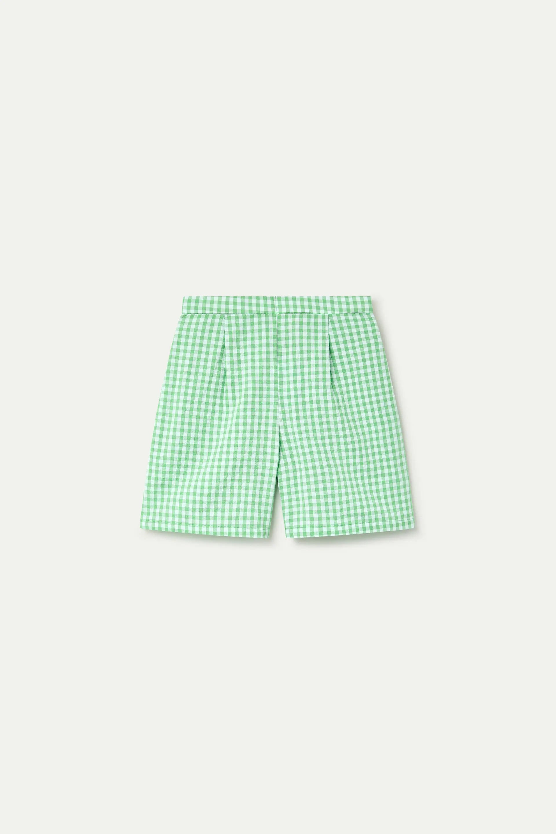 Shorts con estampado vichy verde claro