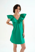 Vestido corto verde 100% algod¨®n