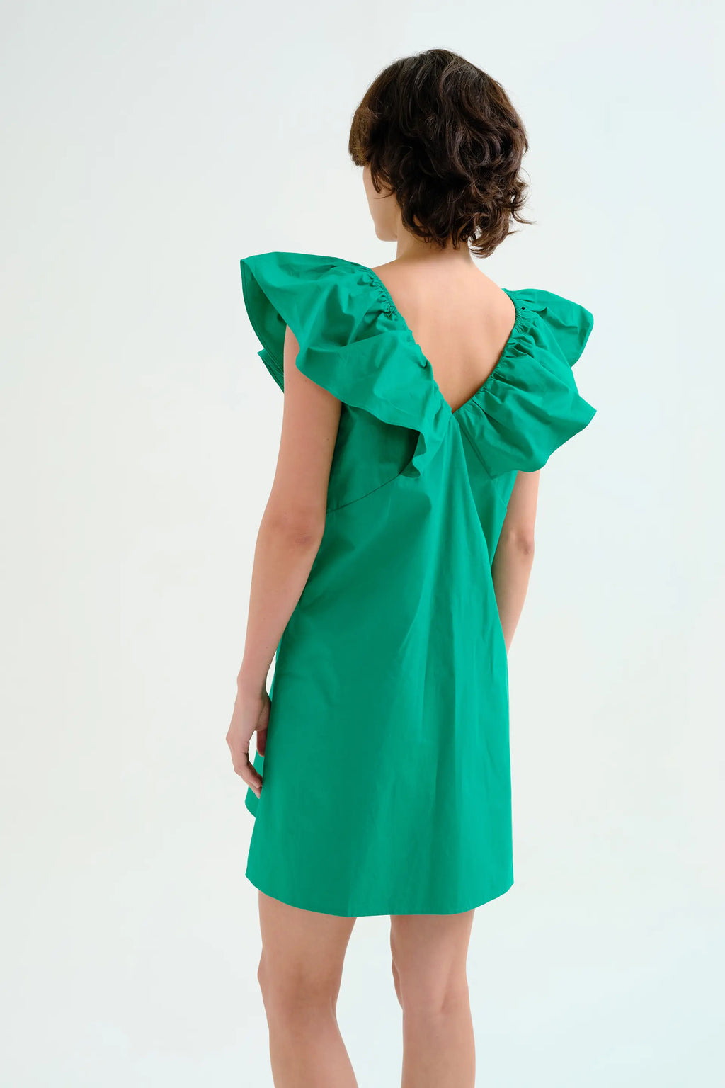 Vestido corto verde 100% algod¨®n