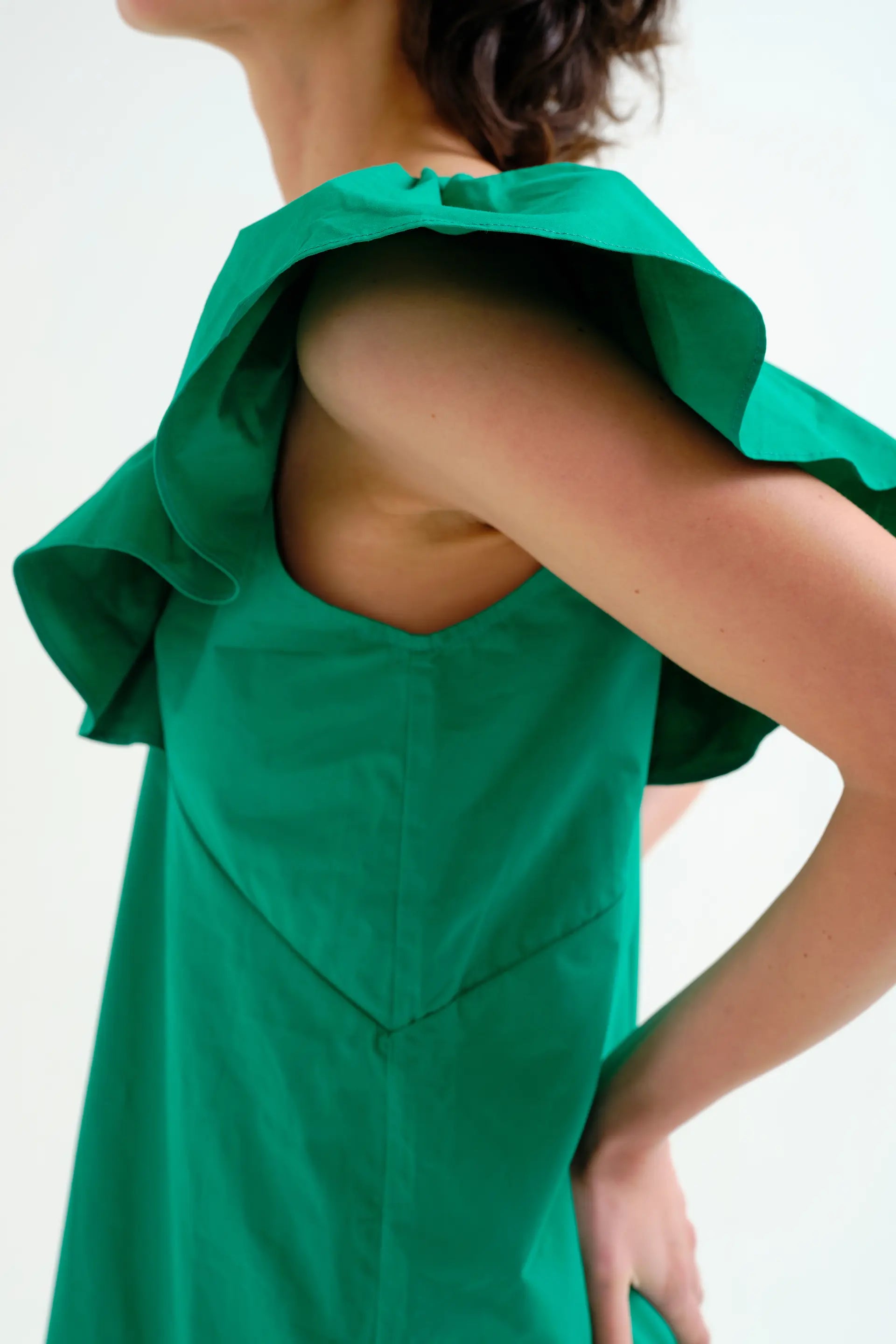 Vestido corto verde 100% algod¨®n