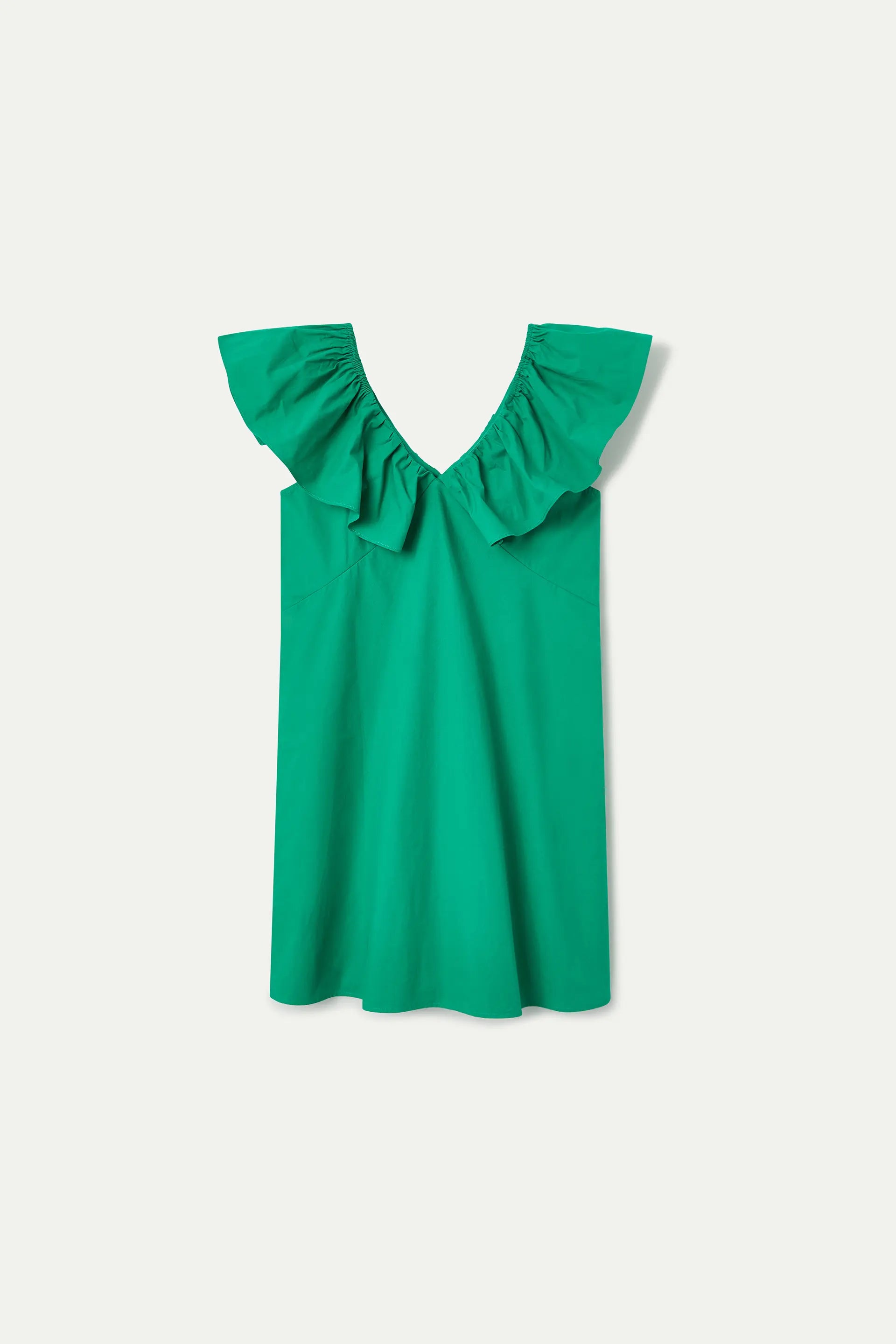 Vestido corto verde 100% algod¨®n