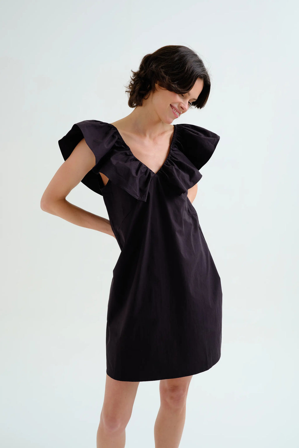 Vestido corto negro 100% algod¨®n