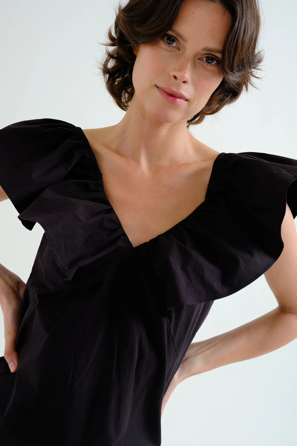 Vestido corto negro 100% algod¨®n