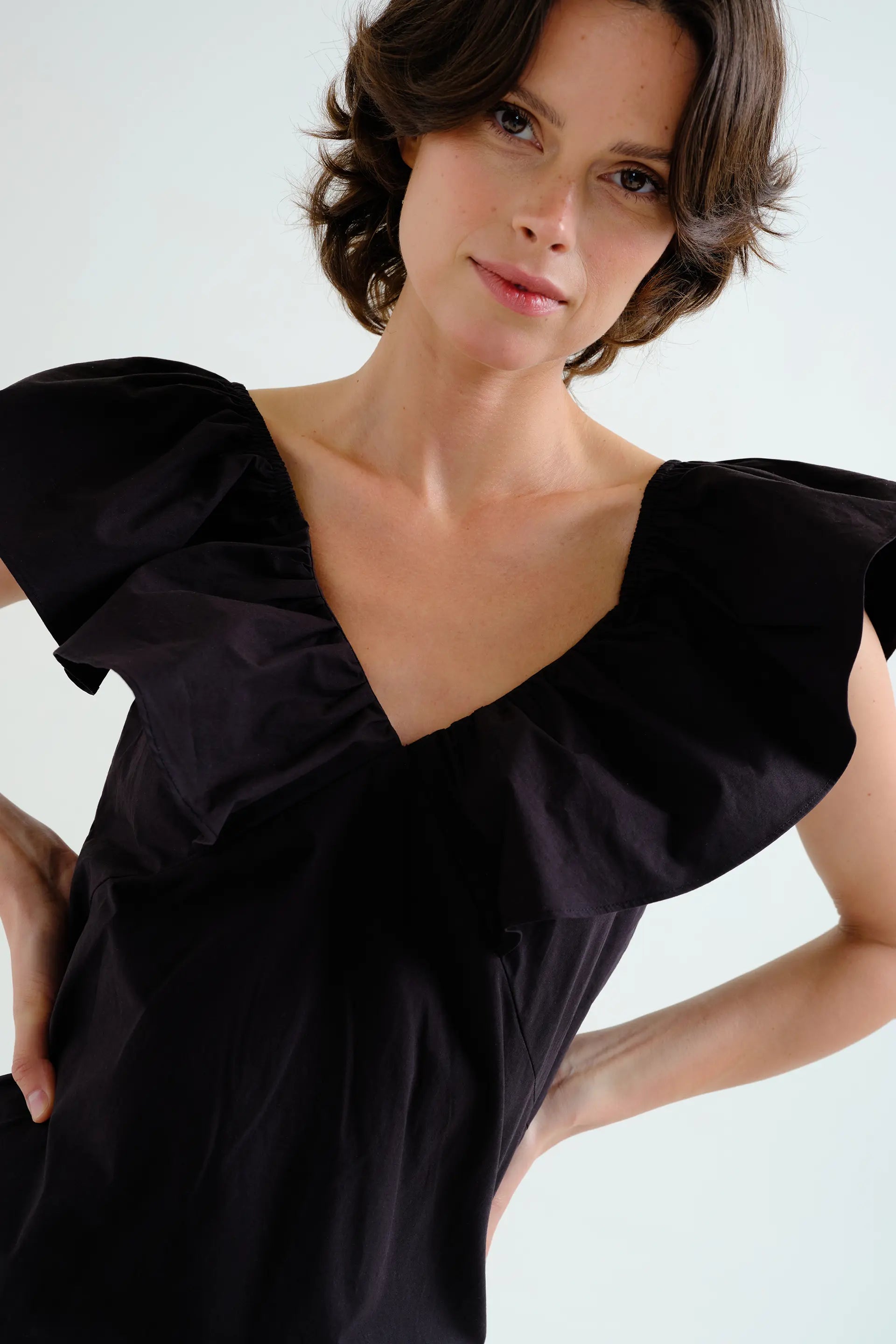 Vestido corto negro 100% algod¨®n
