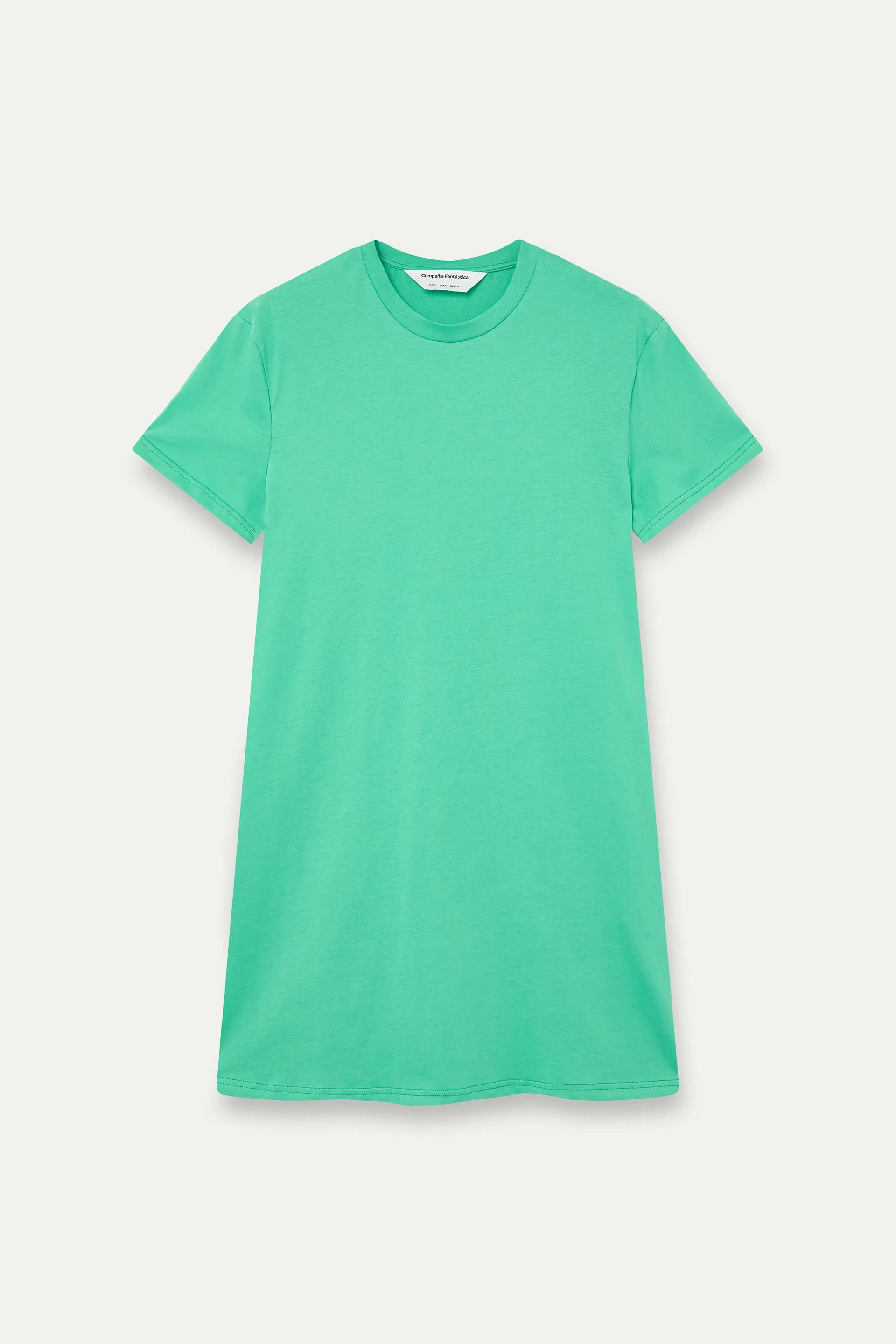 Vestido corto 100% algod¨®n verde