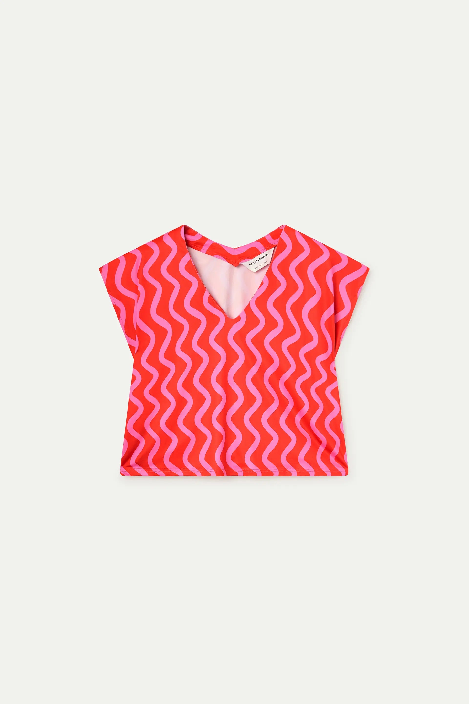 Top con estampado Wave Red & Pink