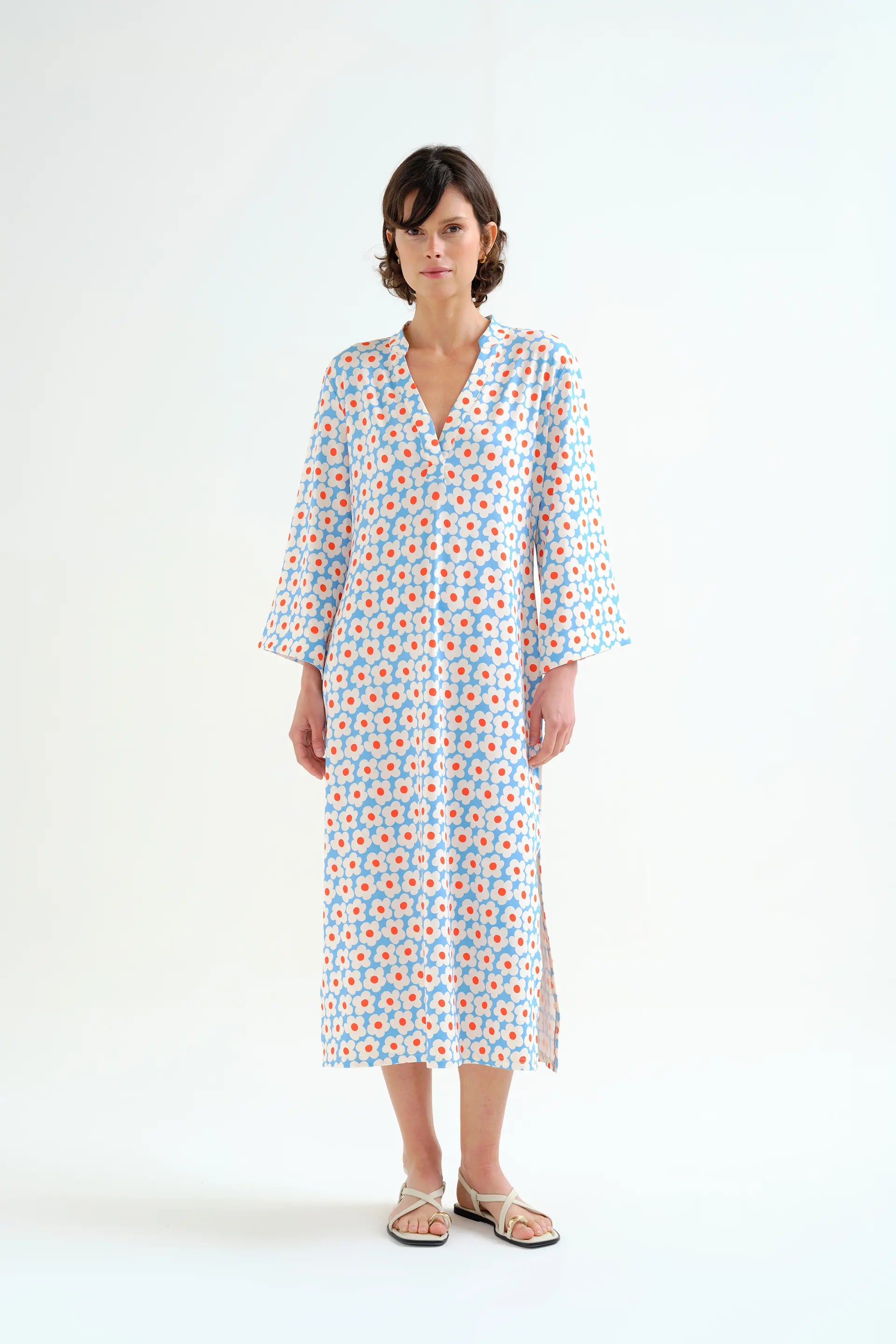 Kaftan largo con estampado Popcorn