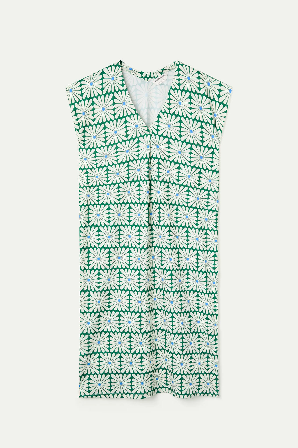 Kaftan largo con estampado Olive Flower Green