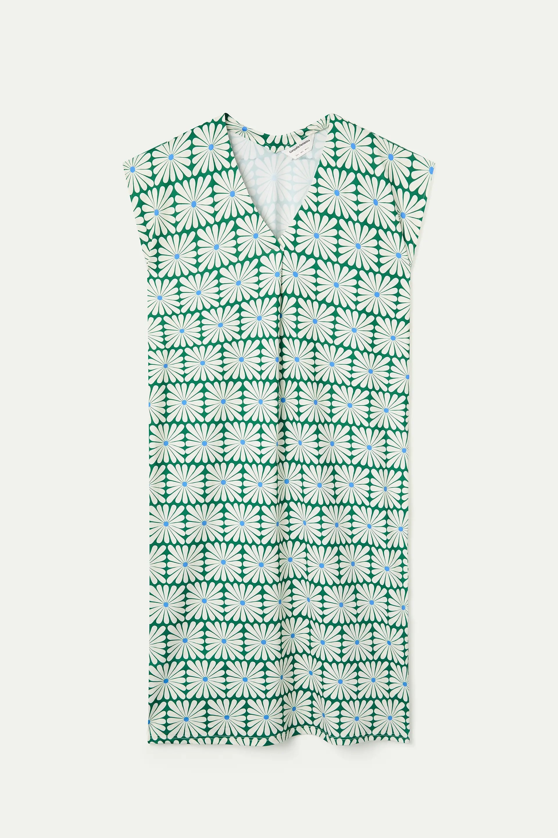 Kaftan largo con estampado Olive Flower Green