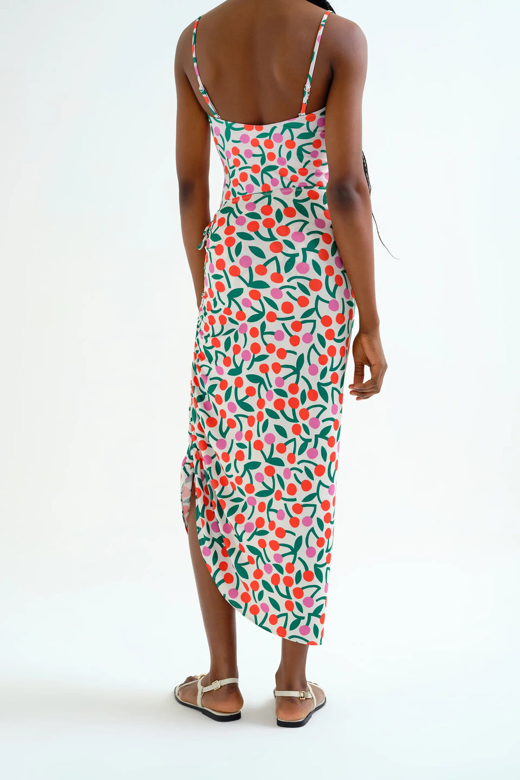 Falda midi con estampado Guinda estilo pareo