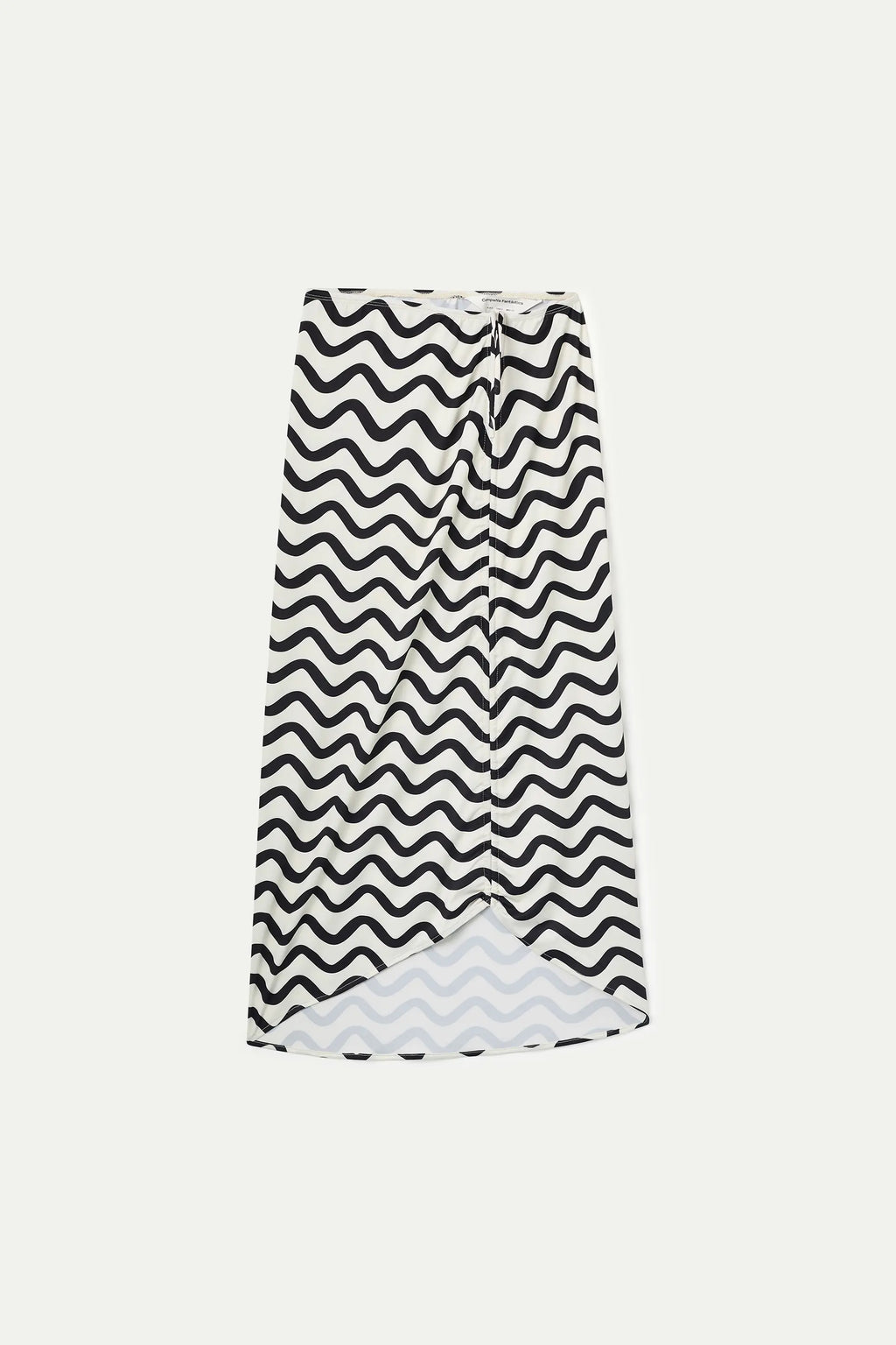 Falda midi con estampado Wave Black & White