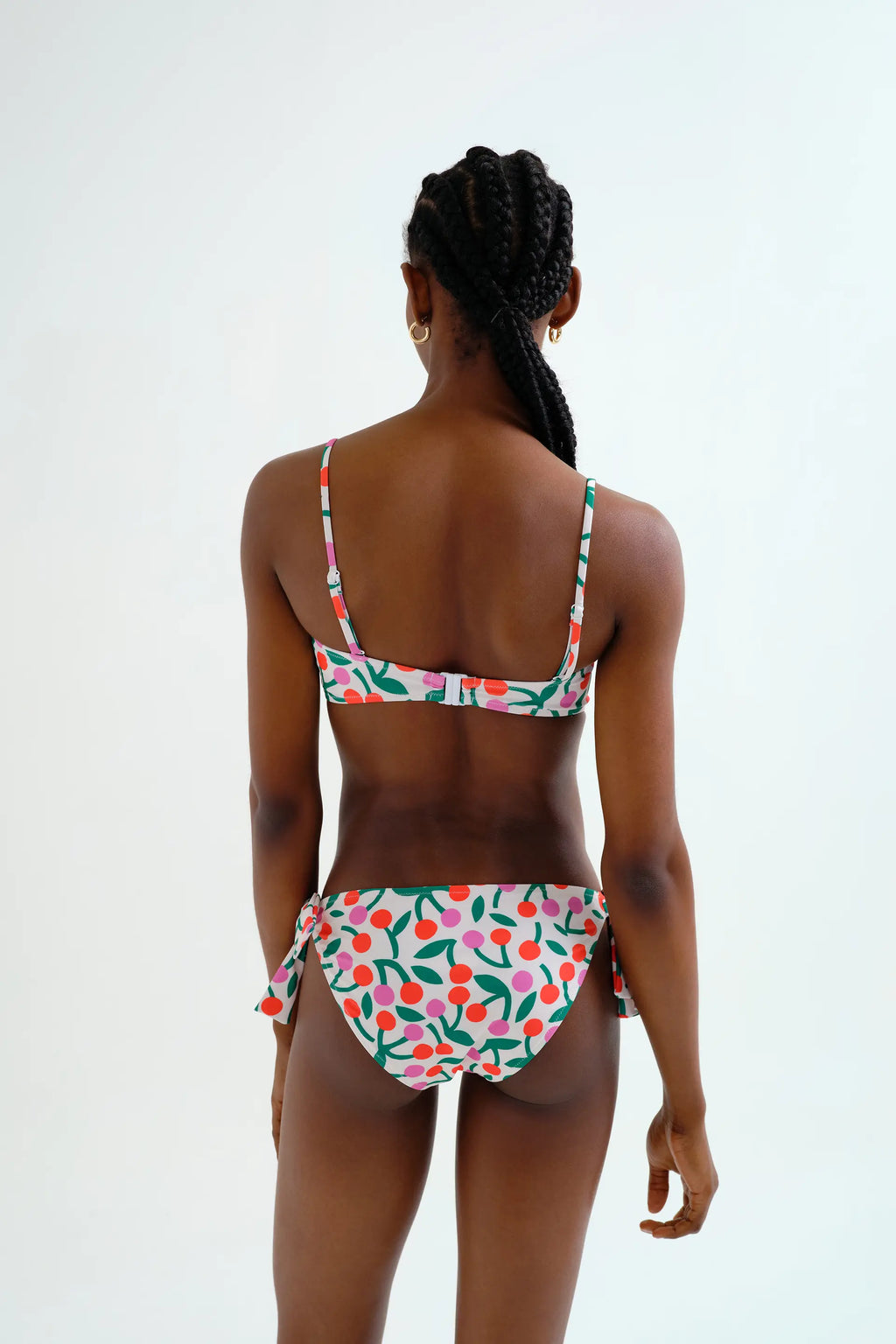 Top bikini recto estampado Guinda