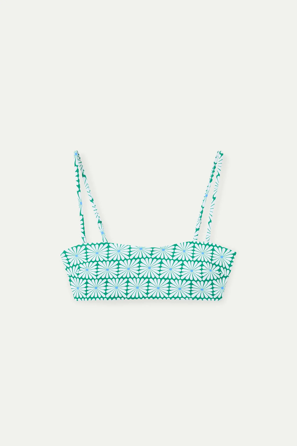 Top bikini recto estampado Olive Flower Green
