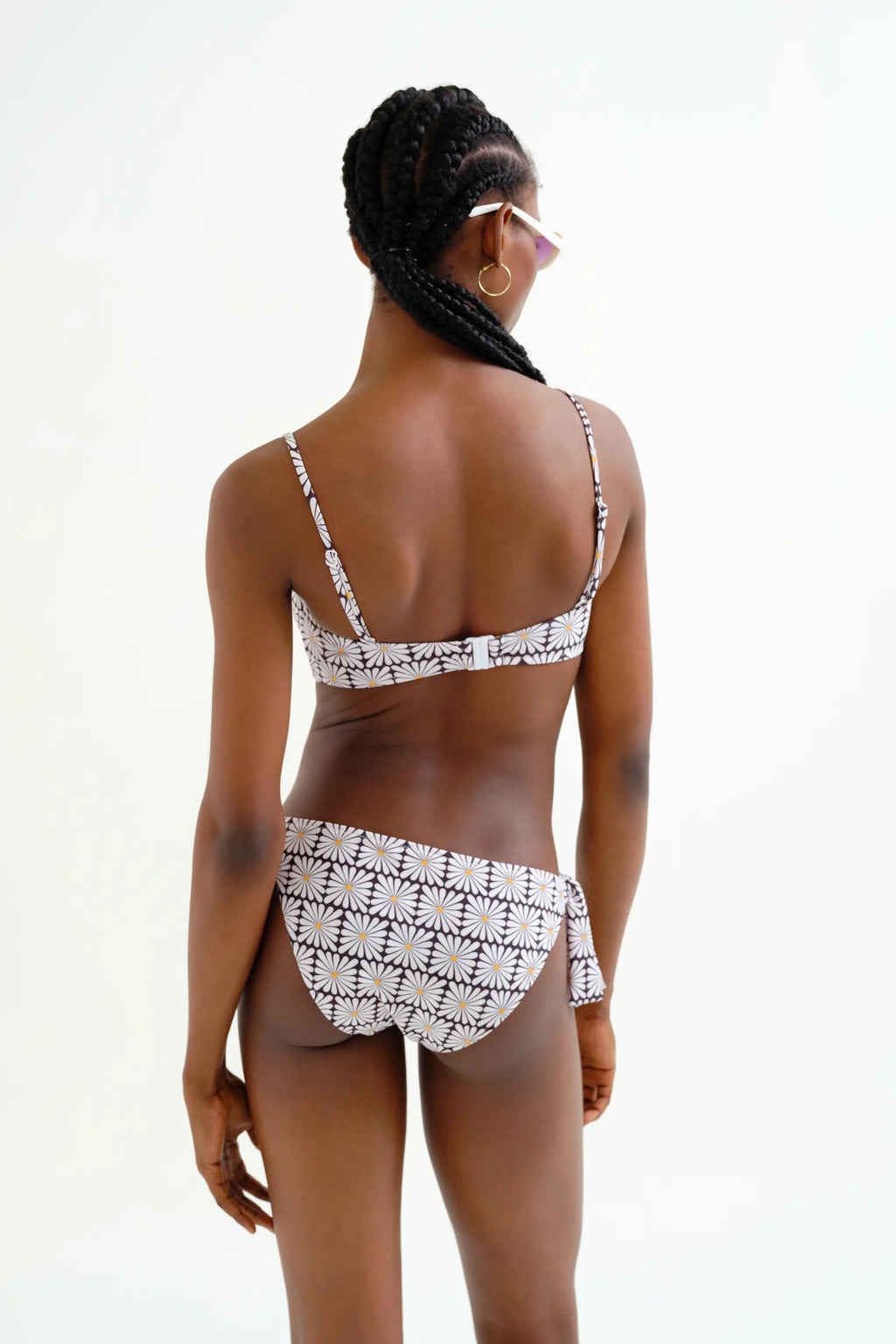 Top bikini recto estampado Olive Flower Black