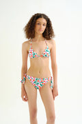 Top bikini triangular estampado Guinda