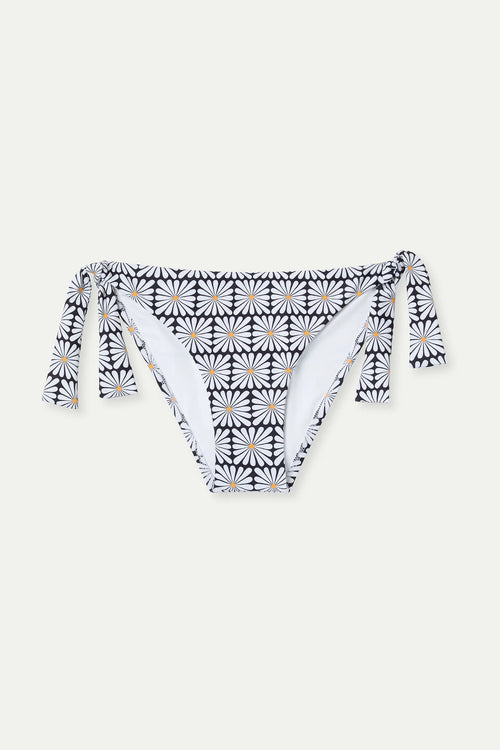 Braguita Bikini lazada con estampado Olive Flower Black