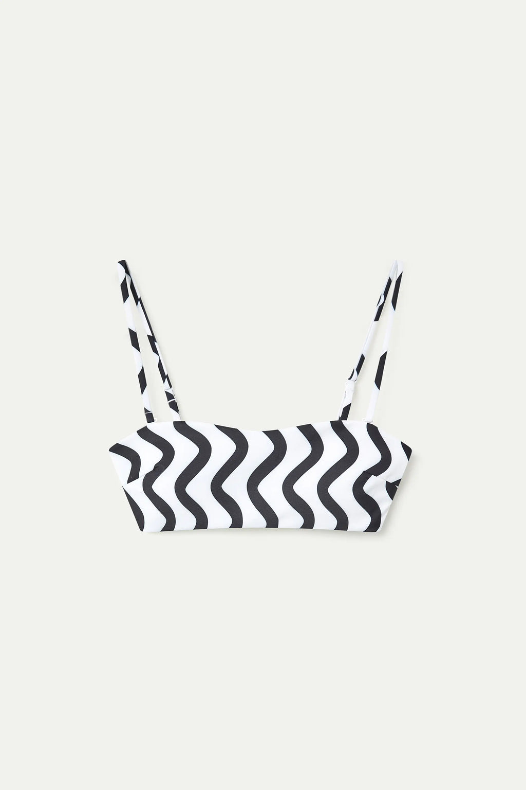 Top bikini recto estampado Wave Black & White