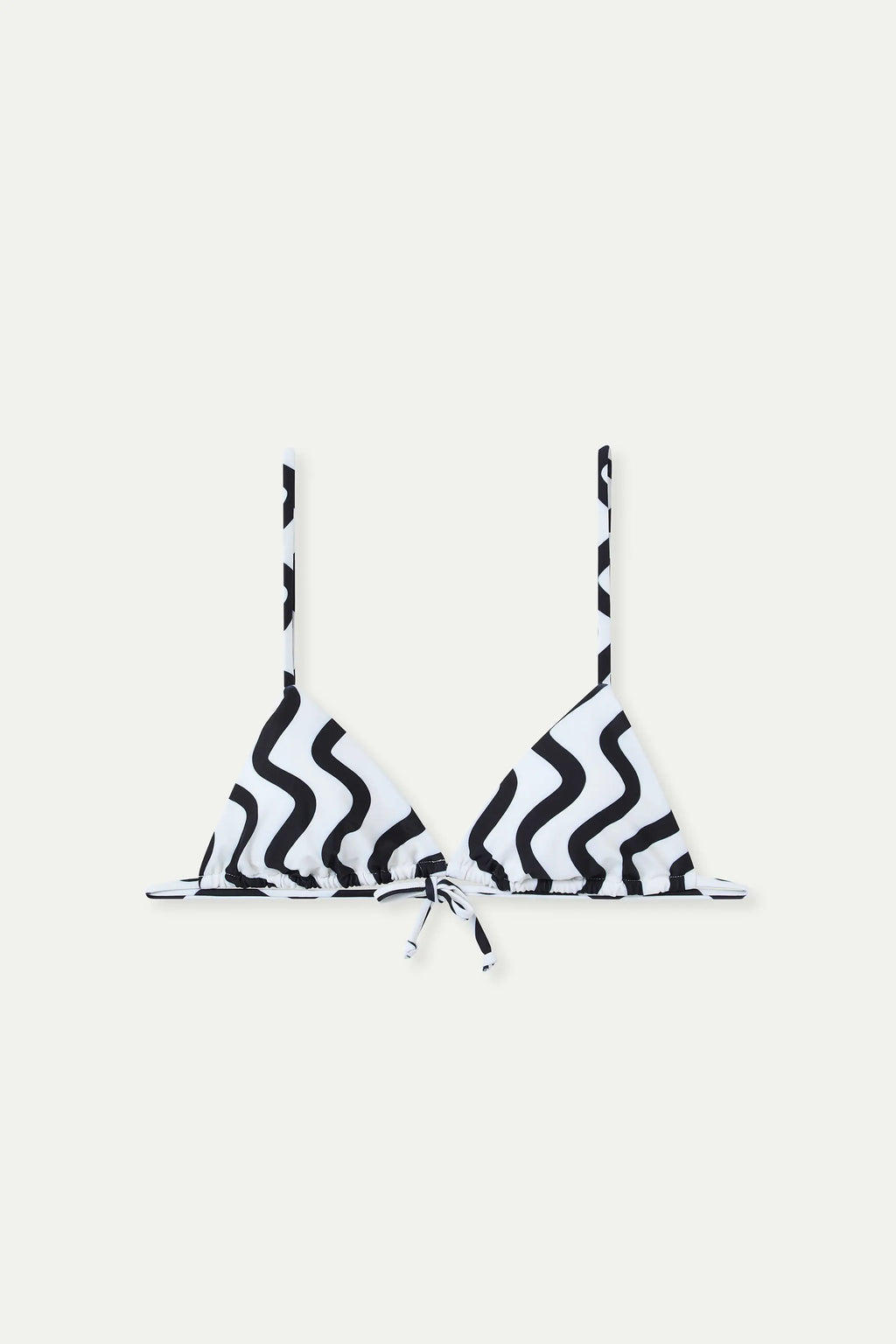 Top bikini triangular estampado Wave Black & White