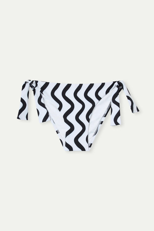 Braguita Bikini lazada con estampado Wave Black & White