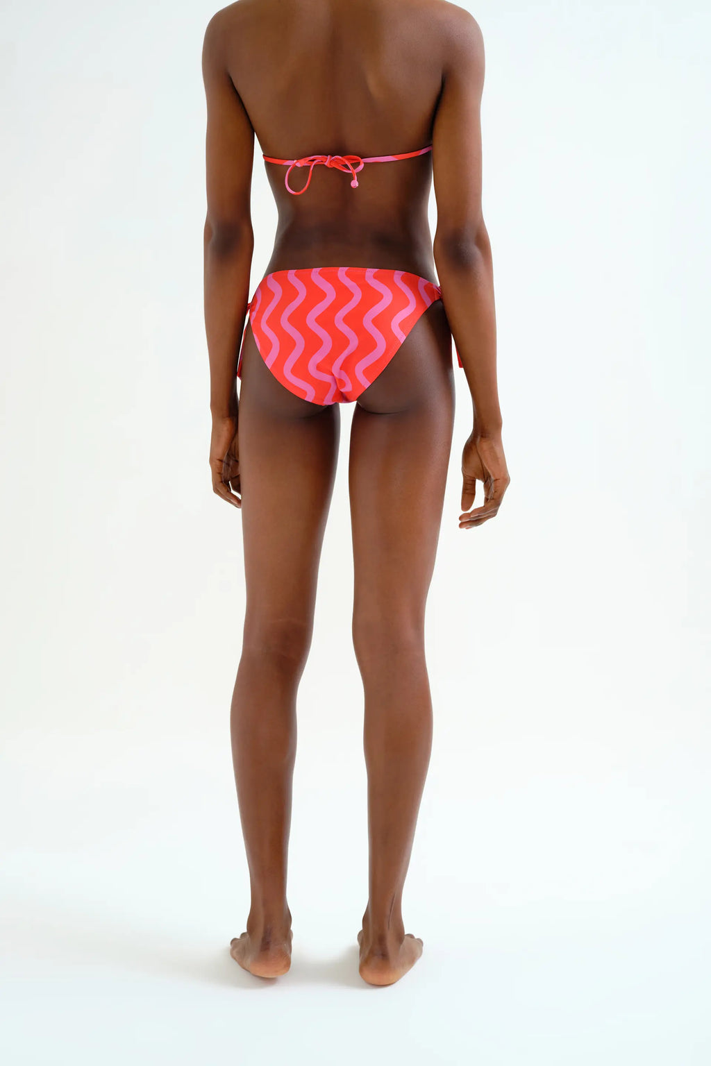 Braguita Bikini lazada con estampado Wave Red & Pink