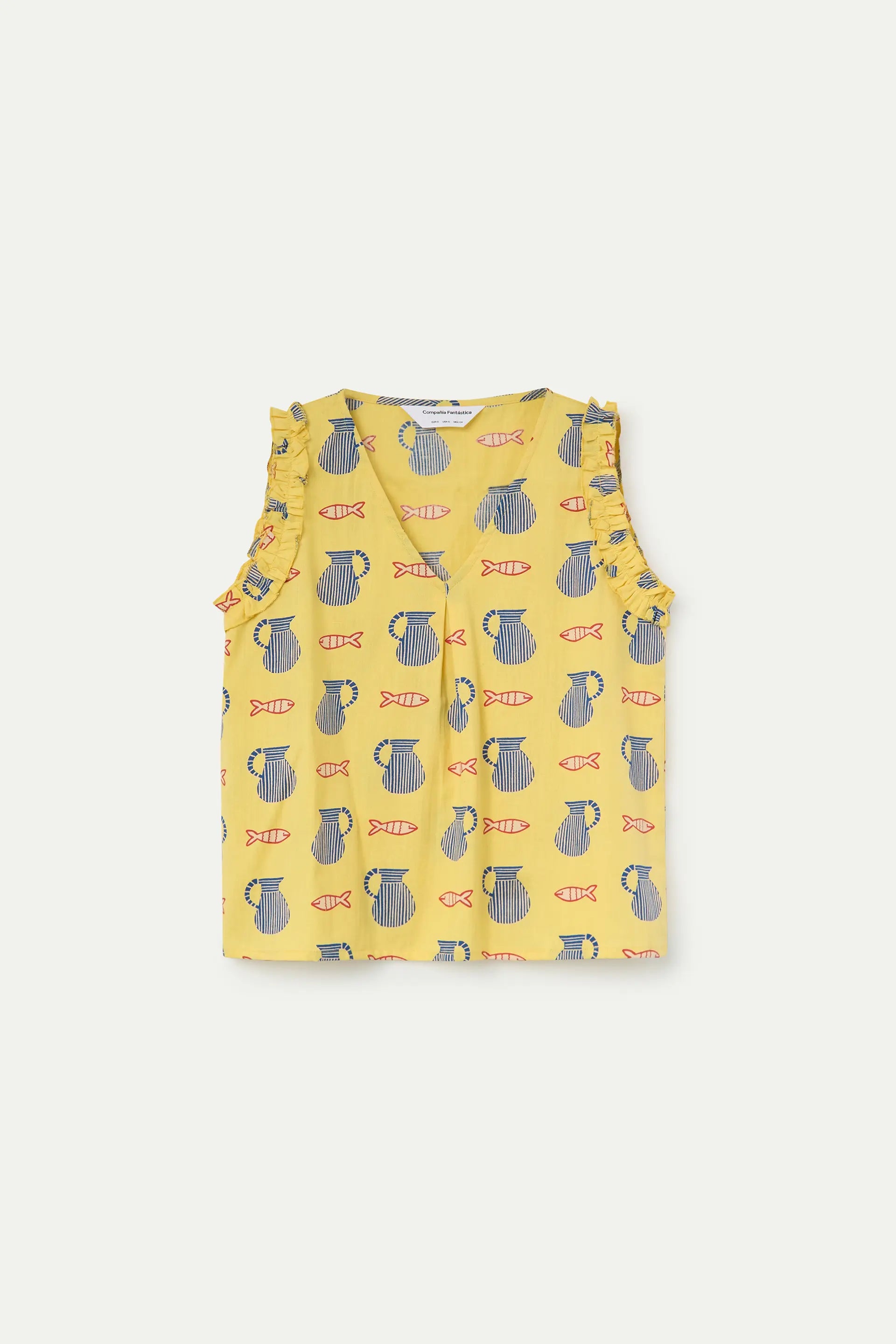 Top 100% algod¨®n con estampado Brava