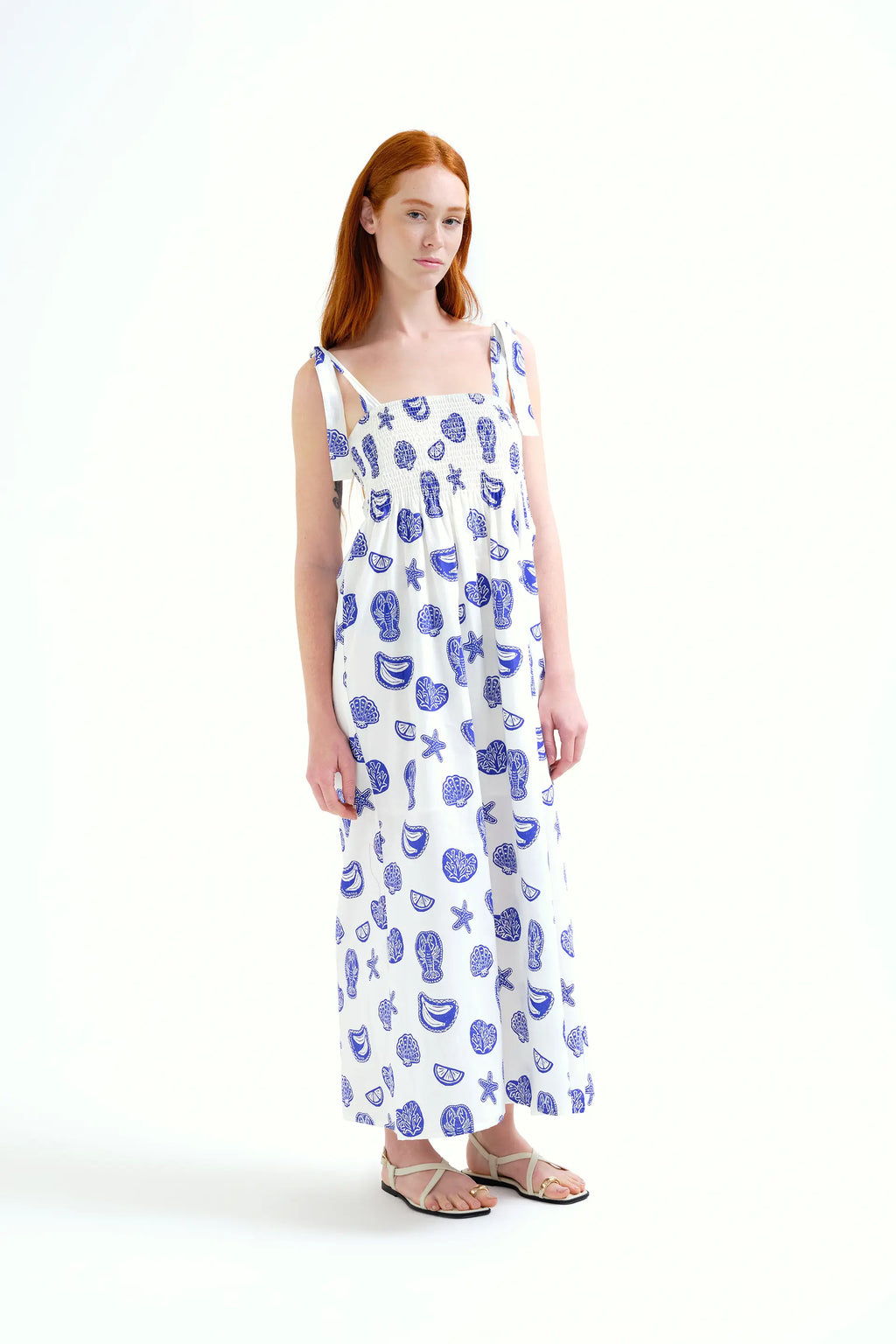 Vestido largo con estampado Lobster