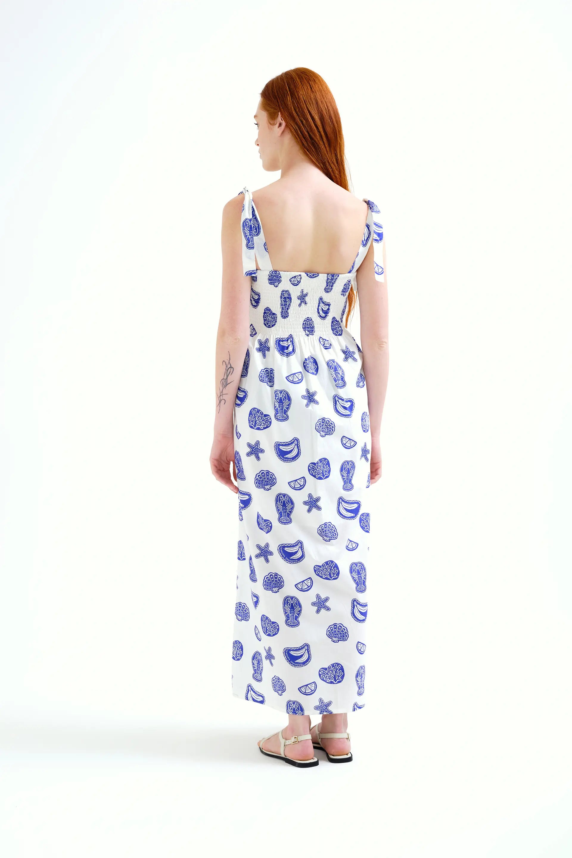 Vestido largo con estampado Lobster