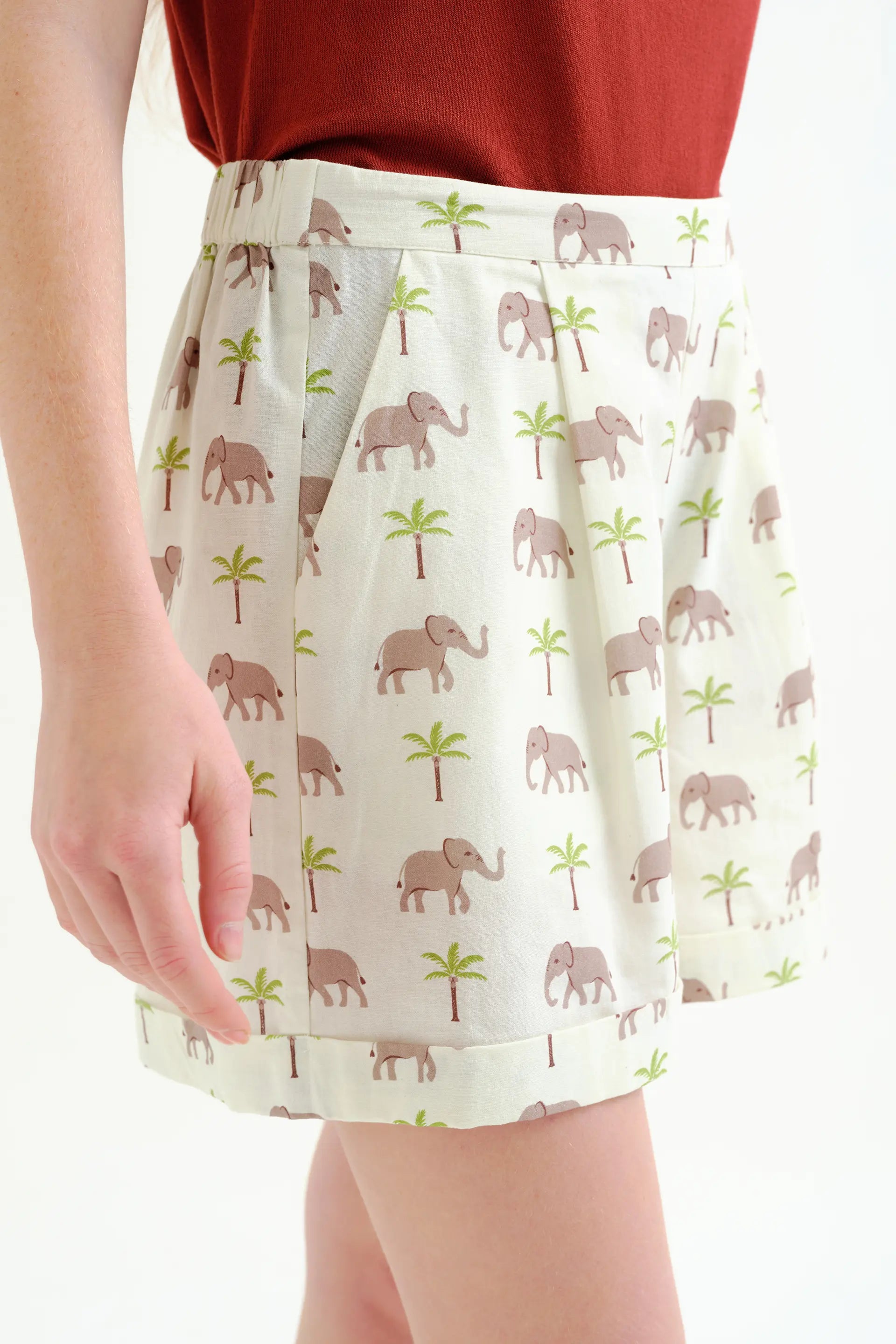 Shorts con estampado Elefante