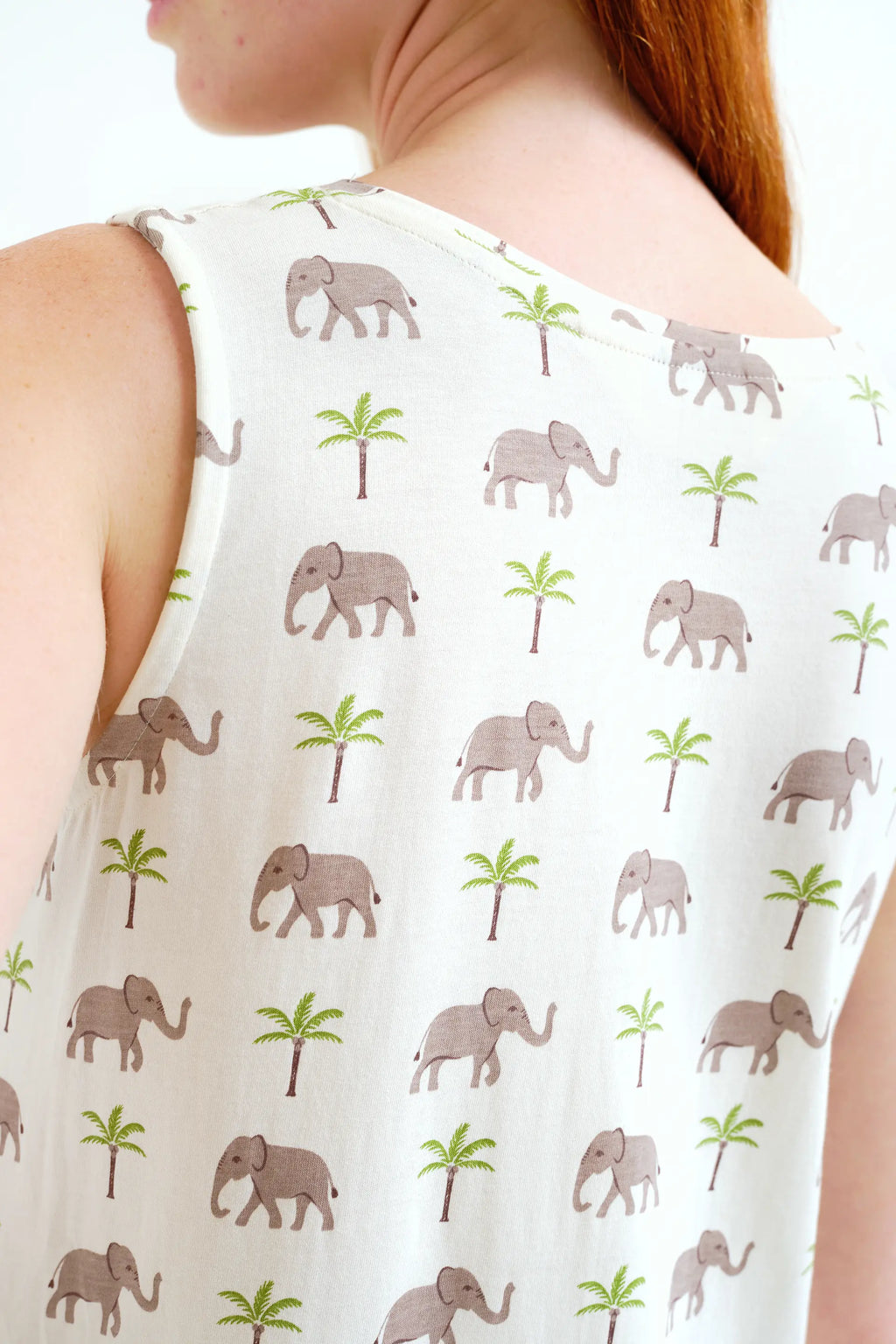 Vestido largo con estampado Elefante