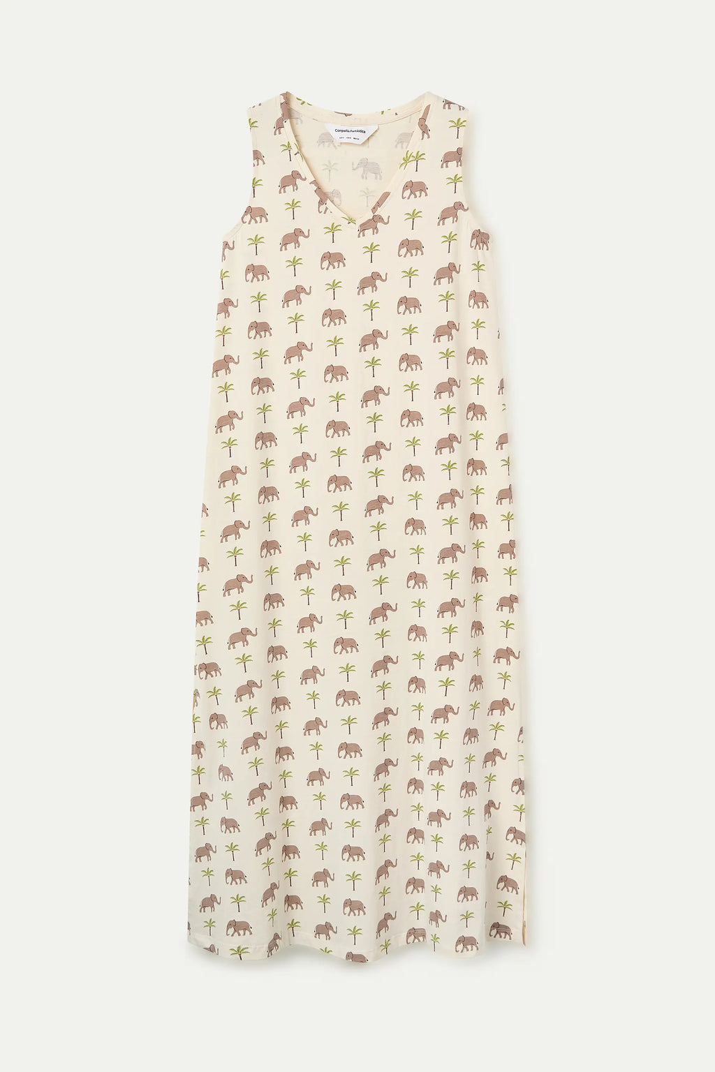 Vestido largo con estampado Elefante