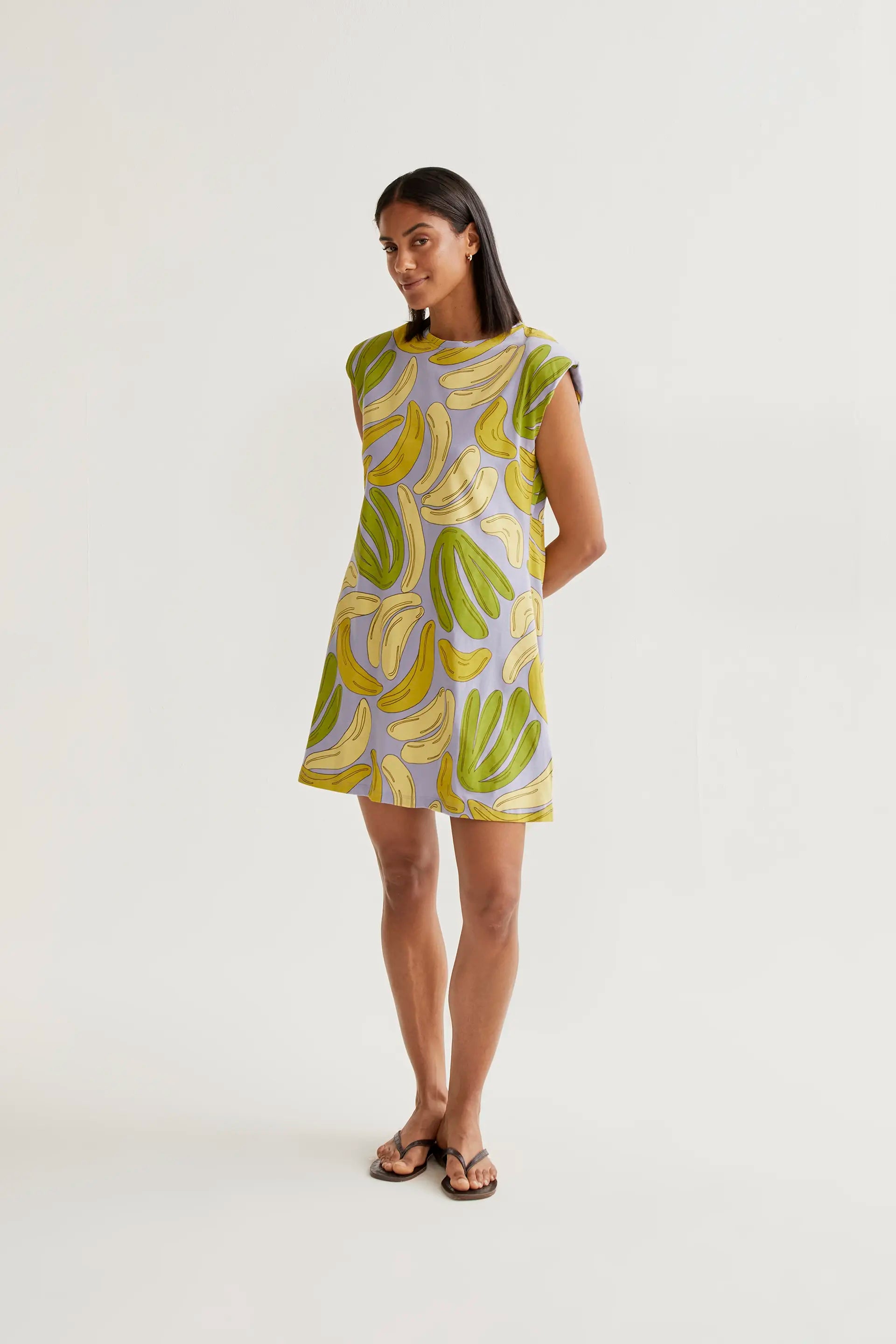 Vestido corto con estampado Guineo