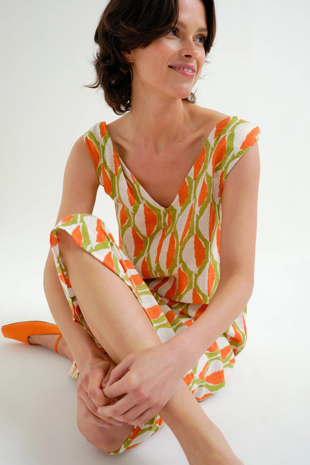 Vestido corto con estampado Aloe