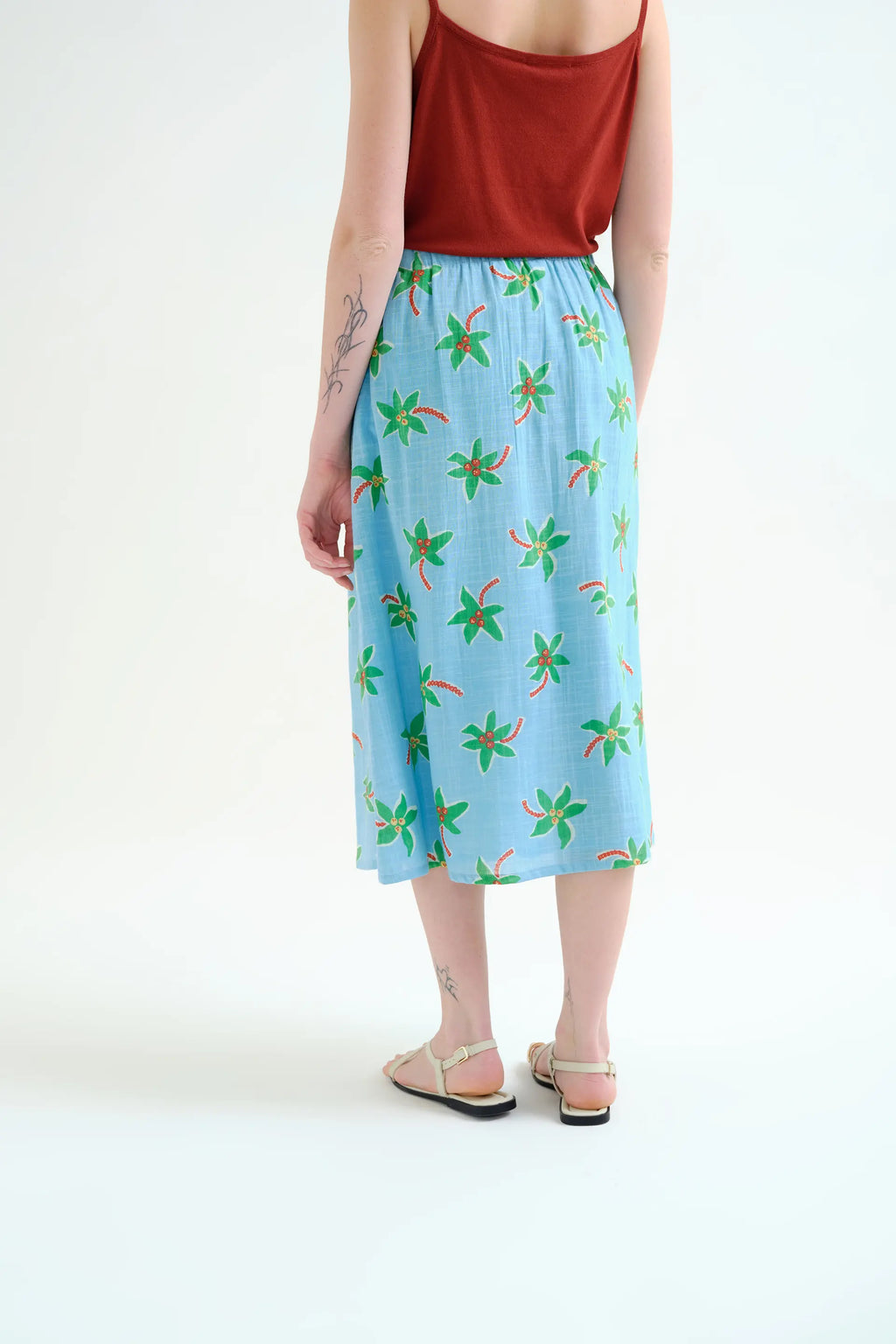 Falda midi con estampado Cocotero Small