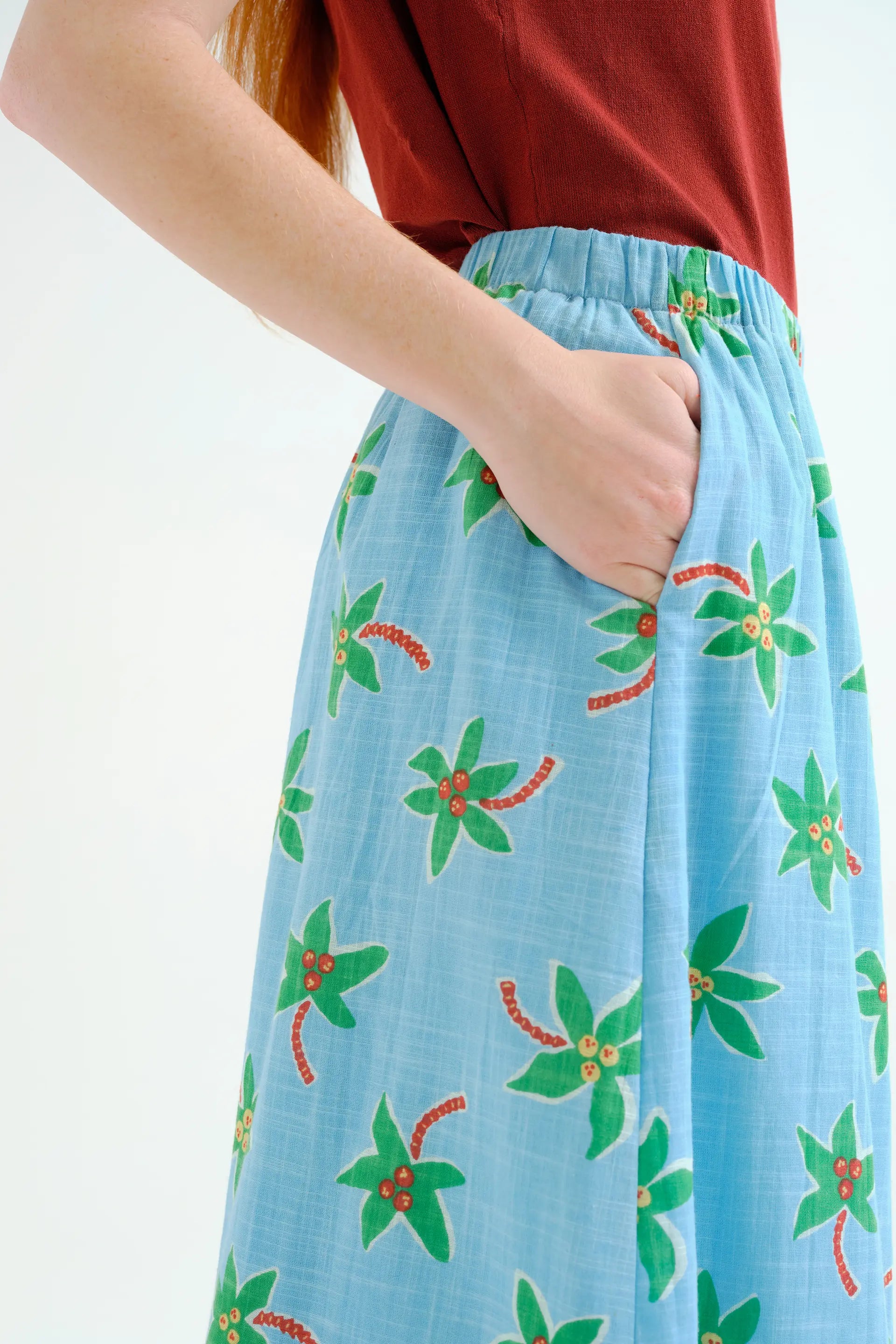 Falda midi con estampado Cocotero Small