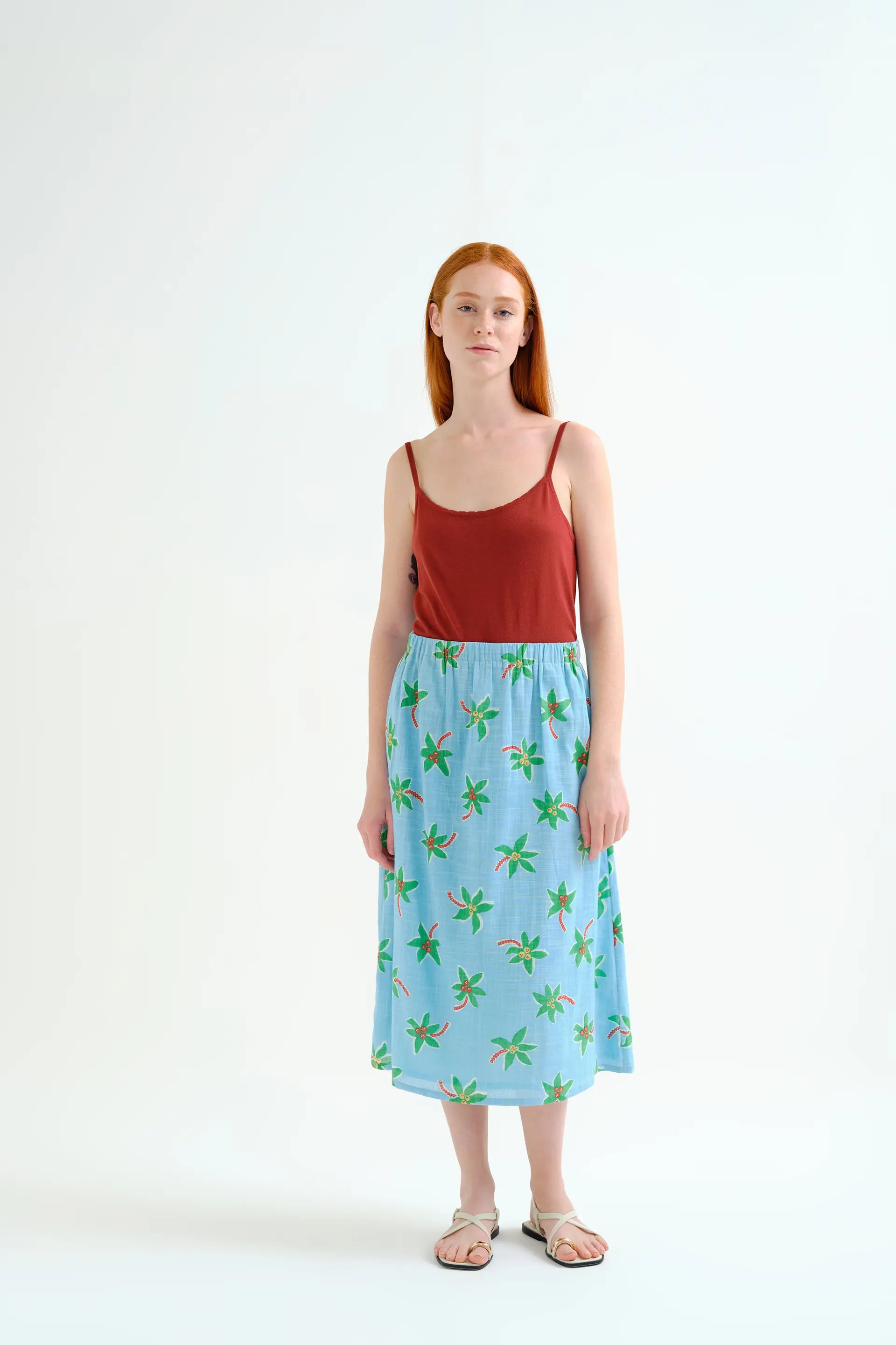 Falda midi con estampado Cocotero Small