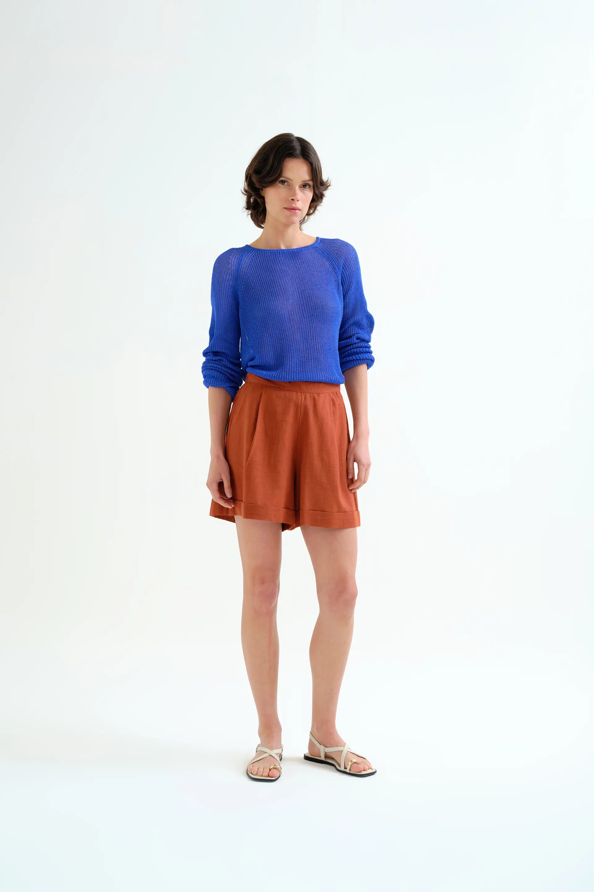 Shorts 100% algodón marrón