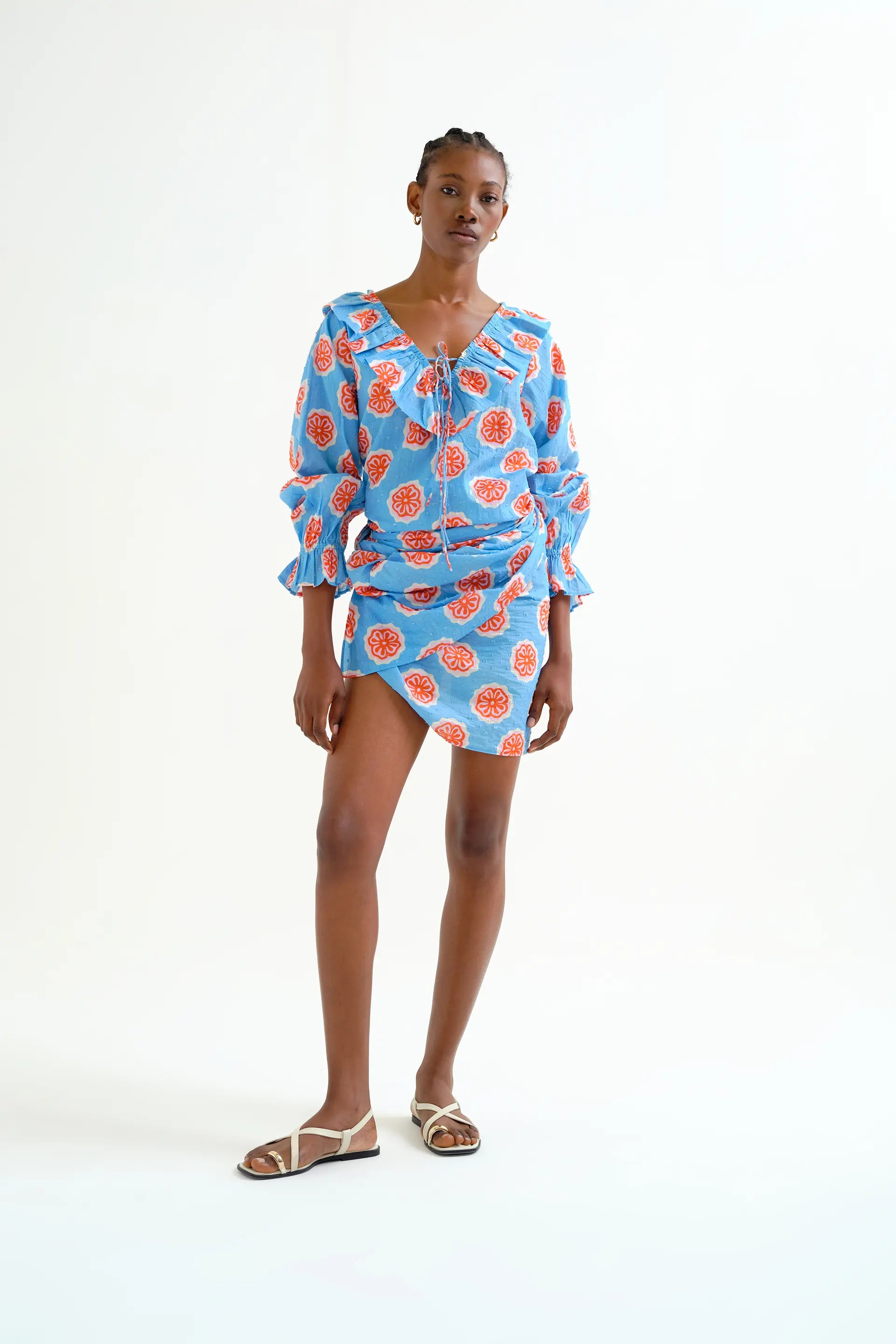 Top playero con estampado Red bloom flowers